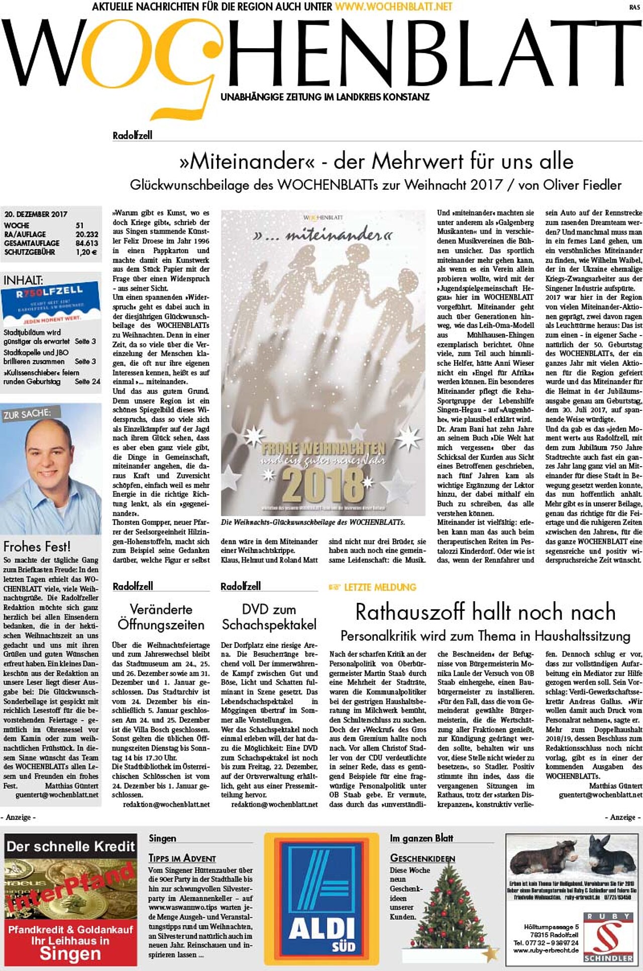 Ausgabe 51 vom 20. Dezember 2017