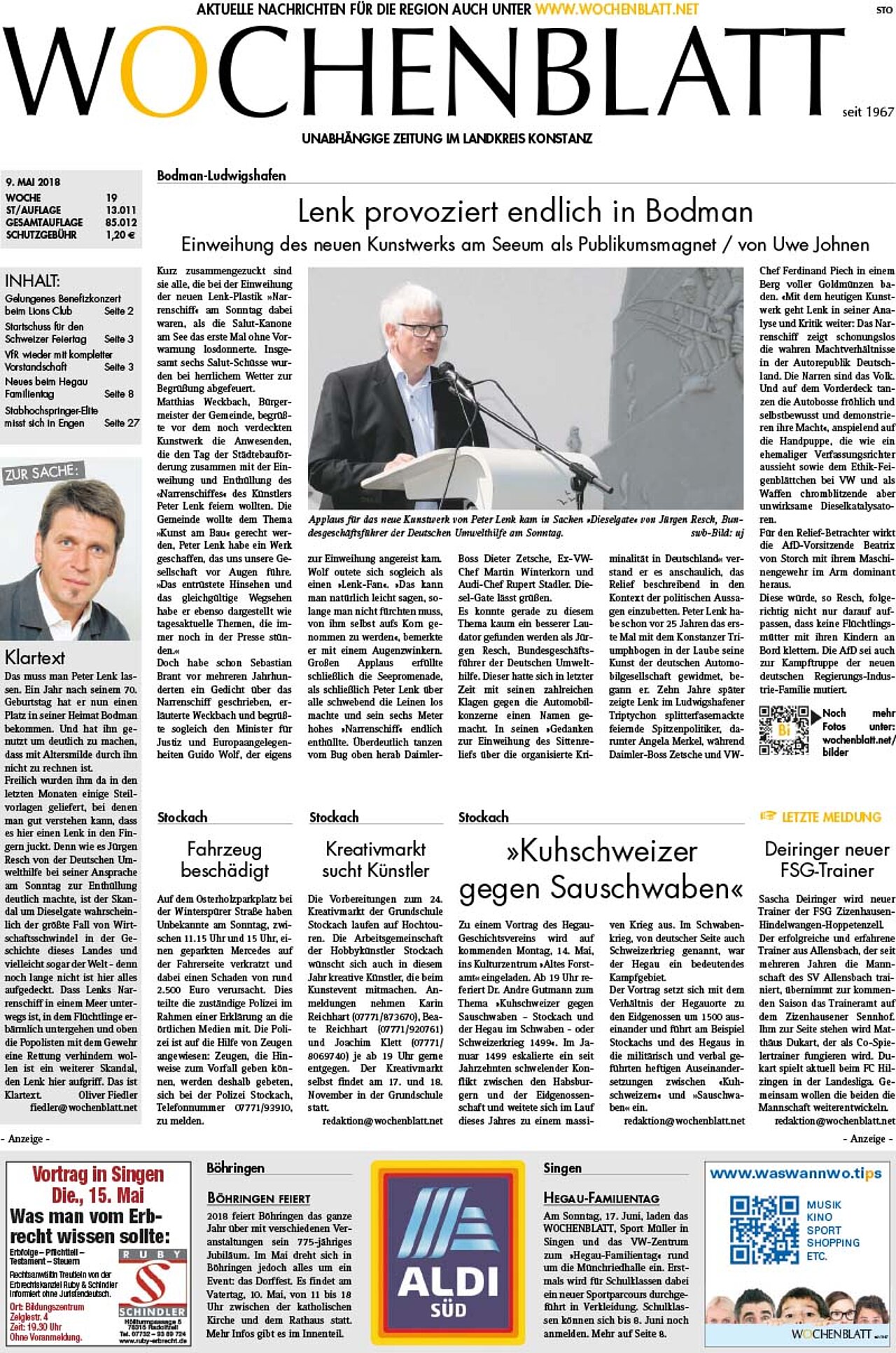 Ausgabe 19 vom 09. Mai 2018