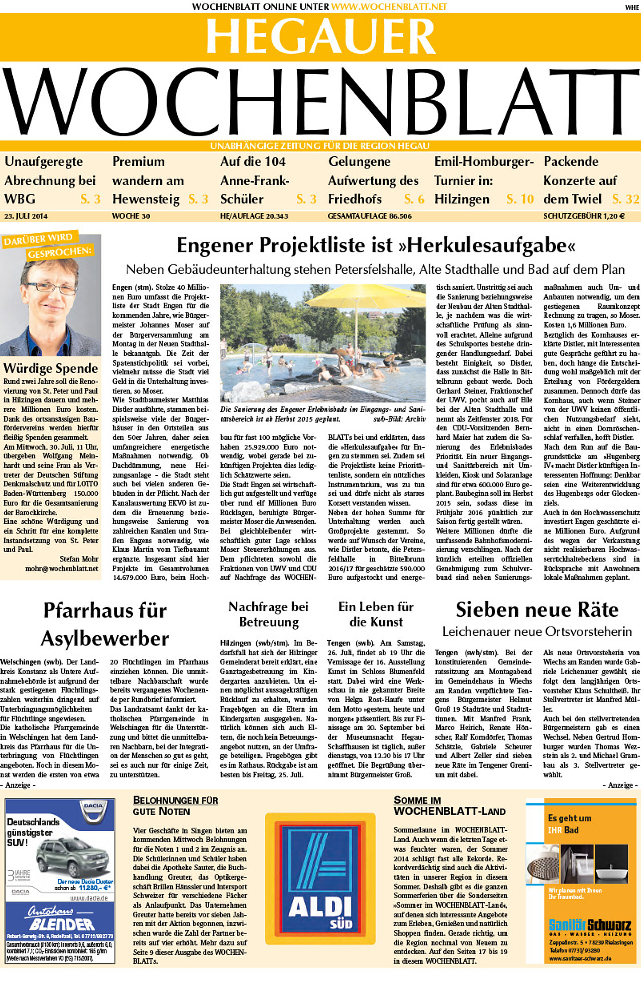 Ausgabe 30 vom 23. Juli 2014