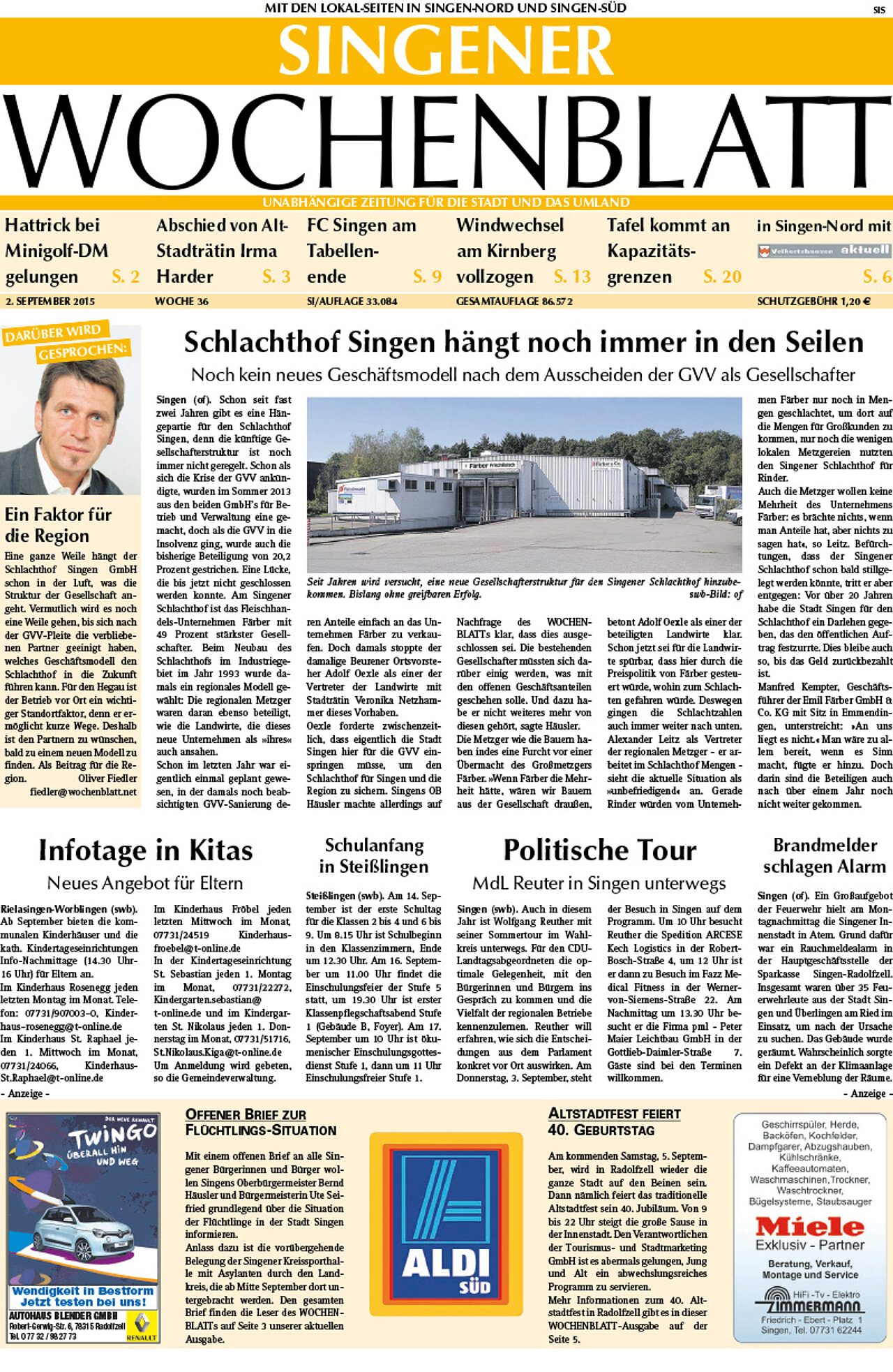 Ausgabe 36 vom 02. September 2015