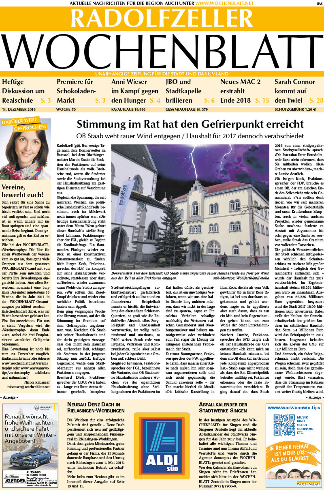 Ausgabe 50 vom 14. Dezember 2016