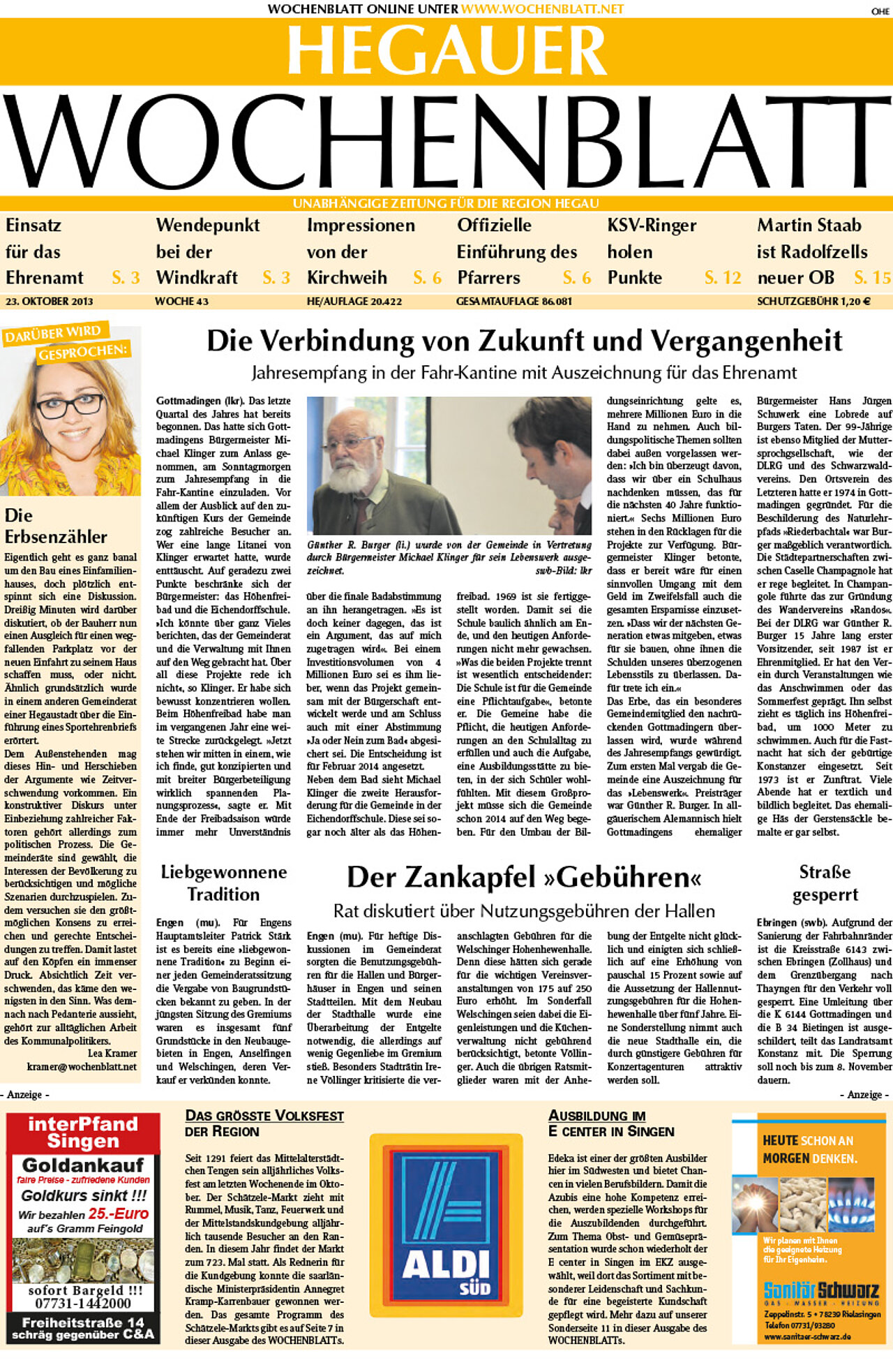 Ausgabe 43 vom 23. Oktober 2013