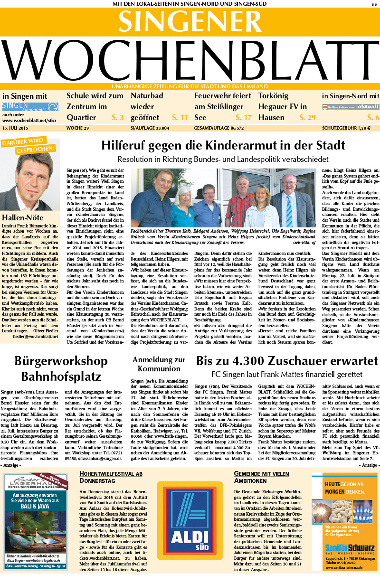 Ausgabe 29 vom 15. Juli 2015