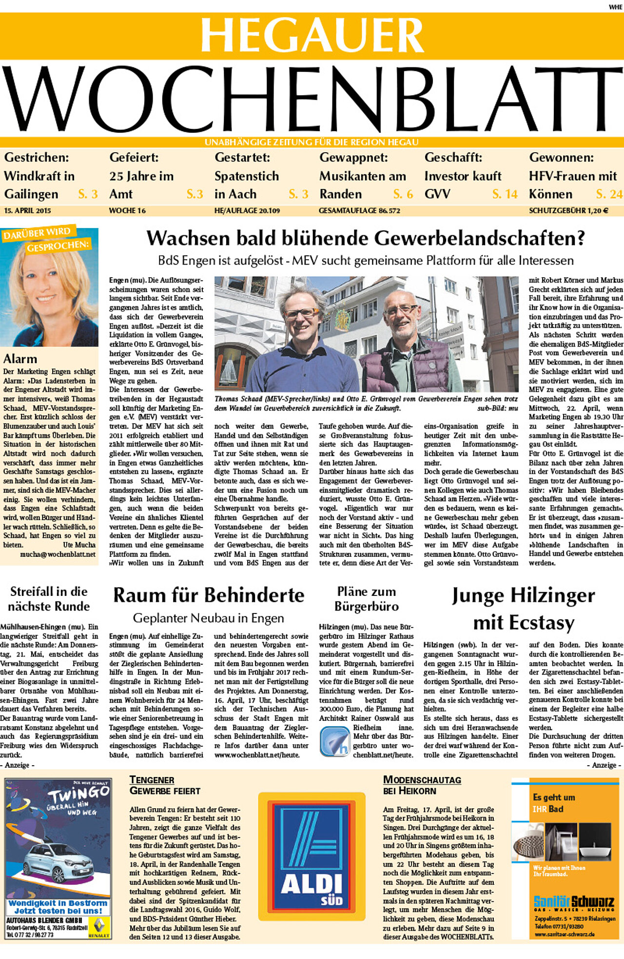 Ausgabe 16 vom 15. April 2015