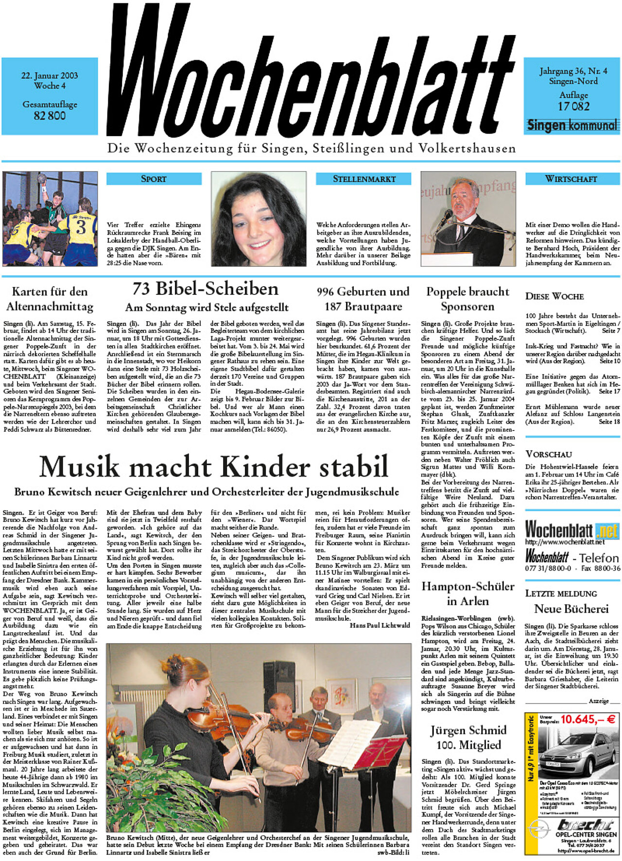Ausgabe 04 vom 22. Januar 2003