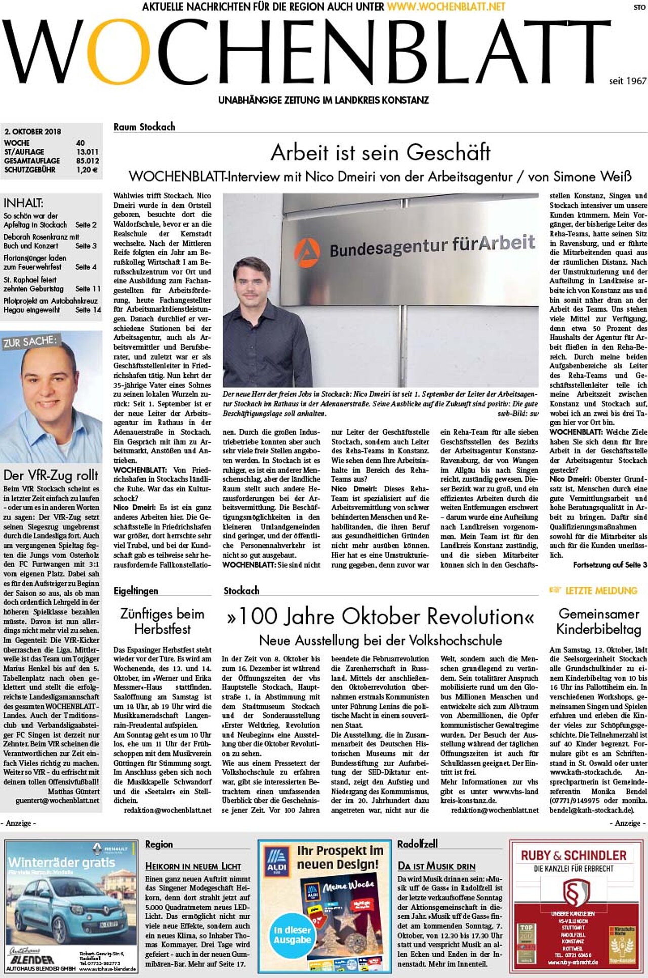 Ausgabe 40 vom 02. Oktober 2018