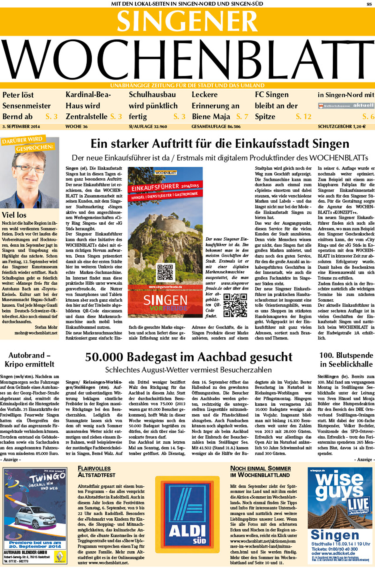Ausgabe 36 vom 03. September 2014