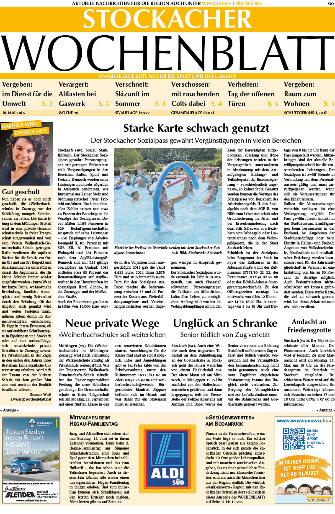 Ausgabe 20 vom 18. Mai 2016
