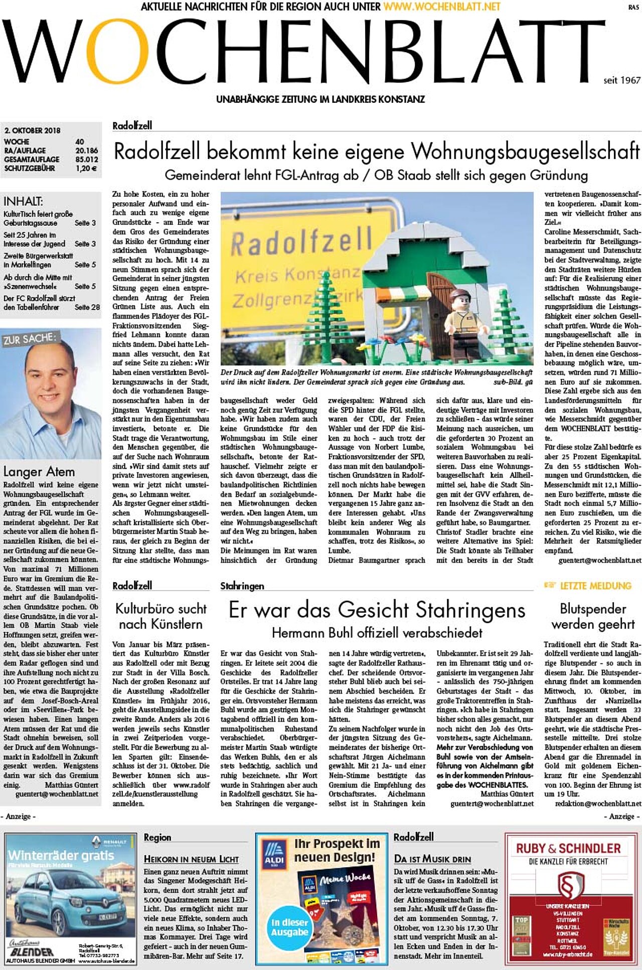 Ausgabe 40 vom 02. Oktober 2018