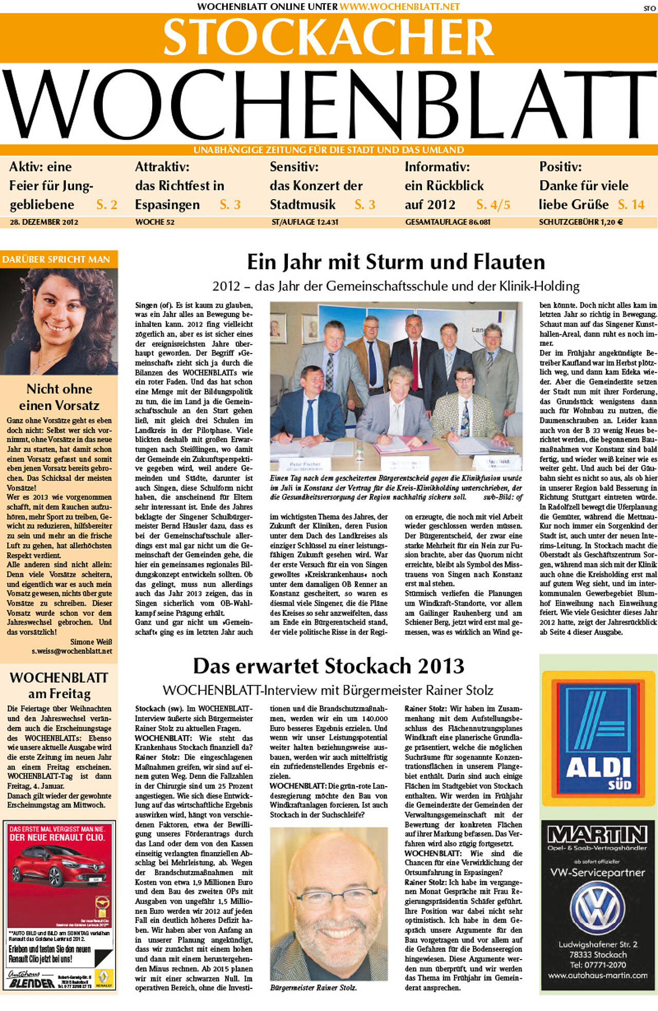 Ausgabe 52 vom 28. Dezember 2012
