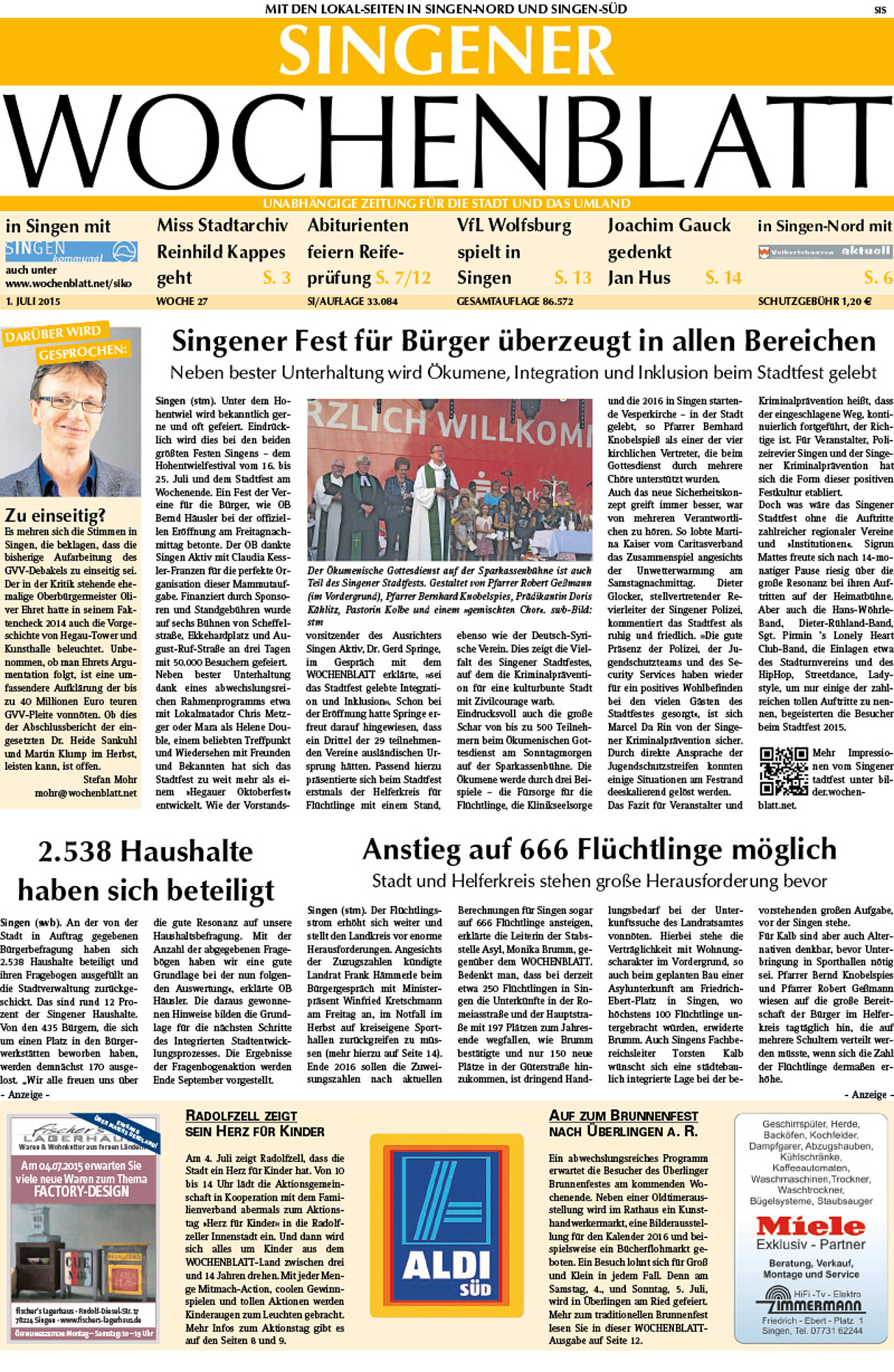 Ausgabe 27 vom 01. Juli 2015