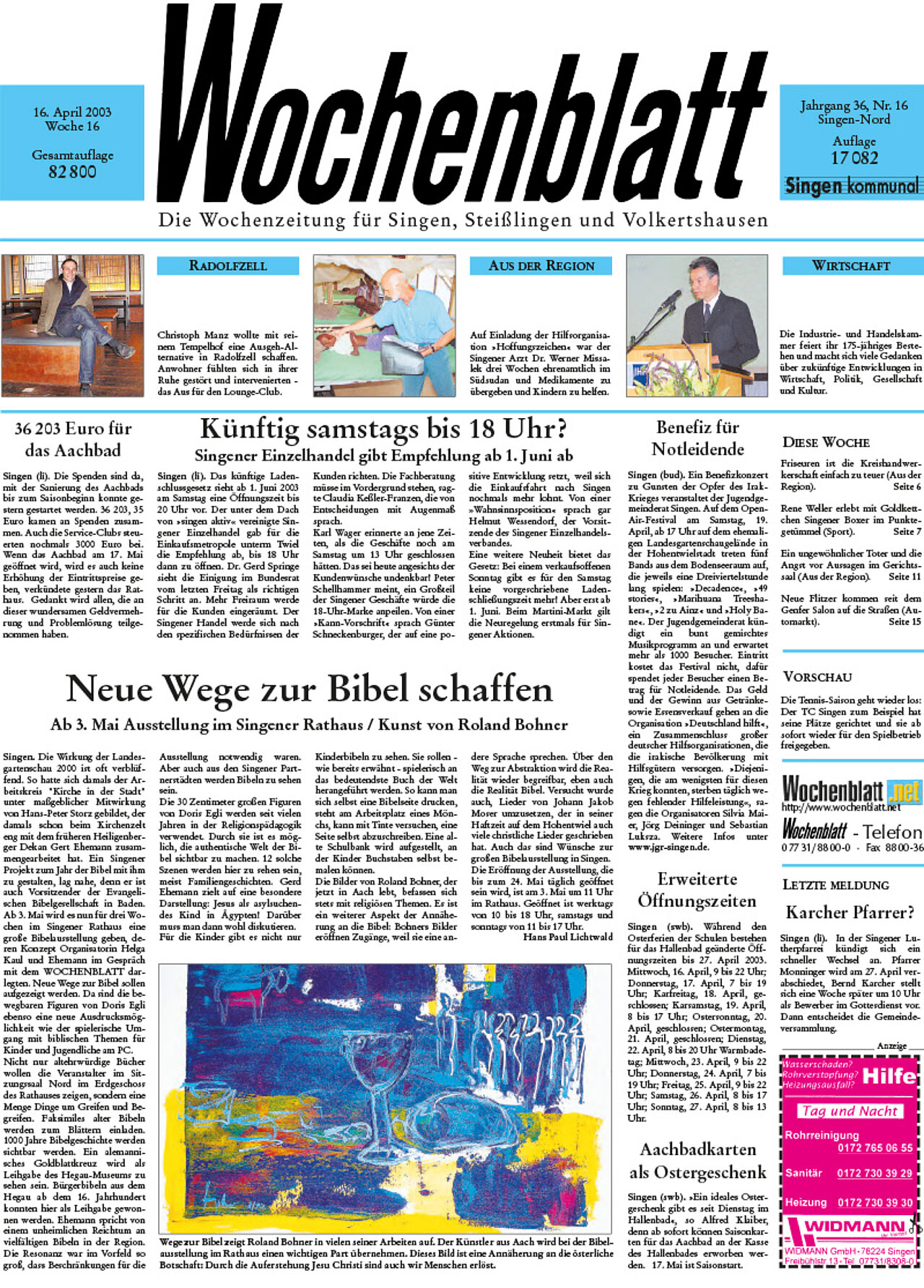 Ausgabe 16 vom 16. April 2003