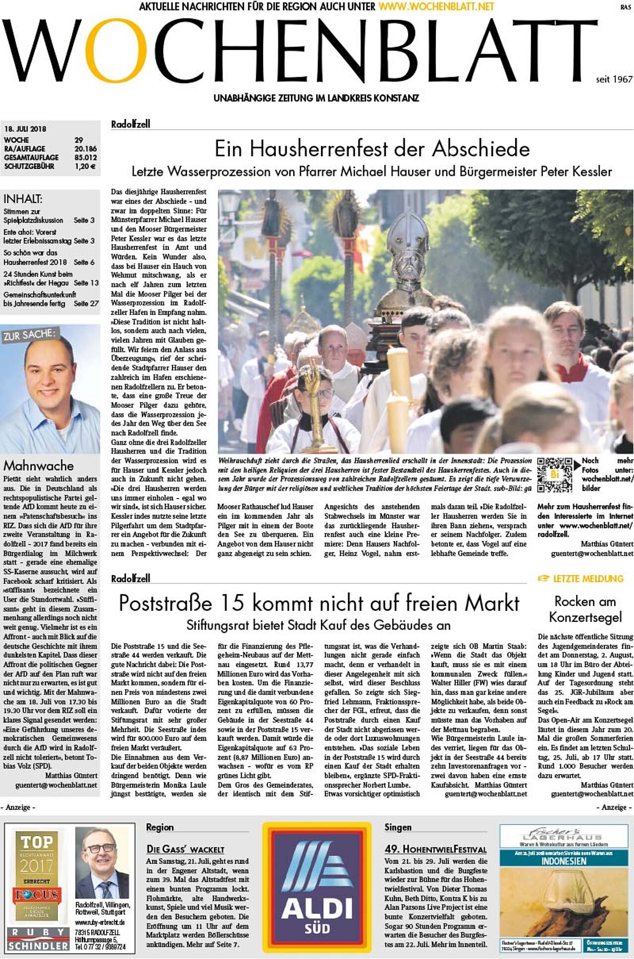 Ausgabe 29 vom 18. Juli 2018