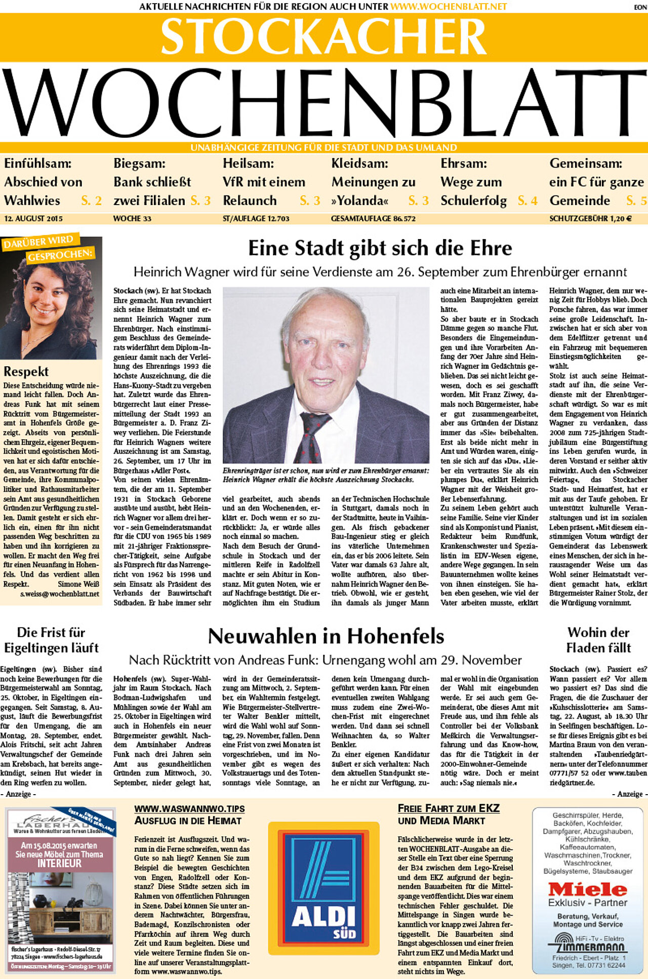 Ausgabe 33 vom 12. August 2015