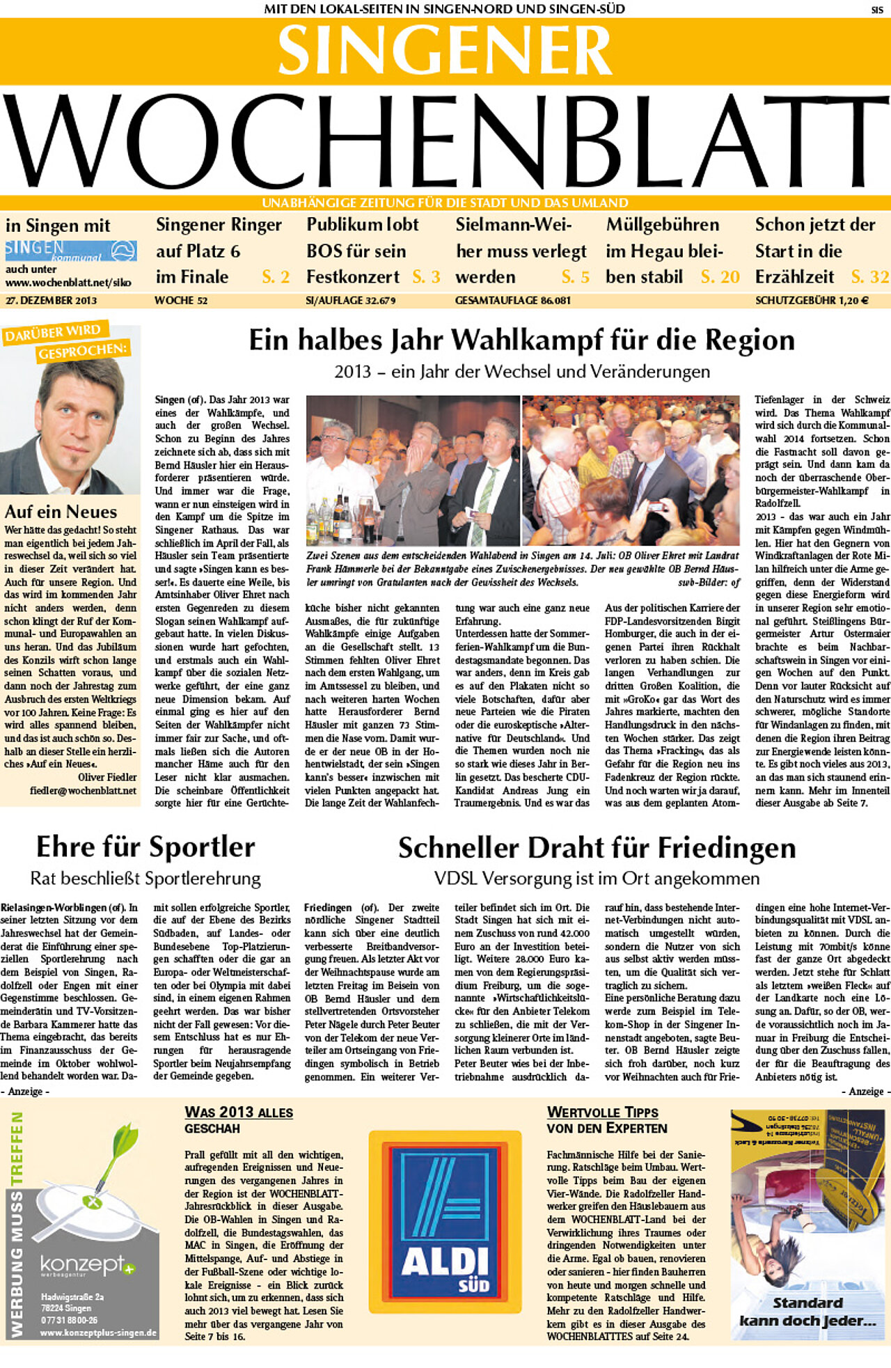 Ausgabe 52 vom 27. Dezember 2013