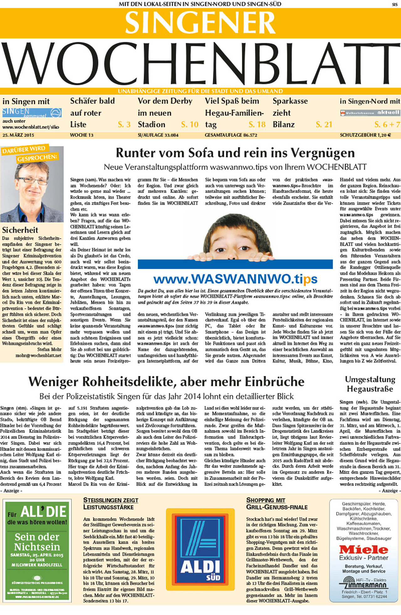 Ausgabe 13 vom 25. März 2015