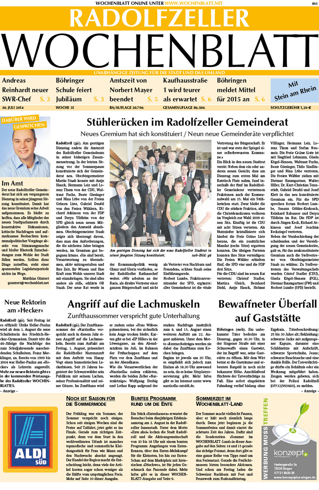Ausgabe 31 vom 30. Juli 2014