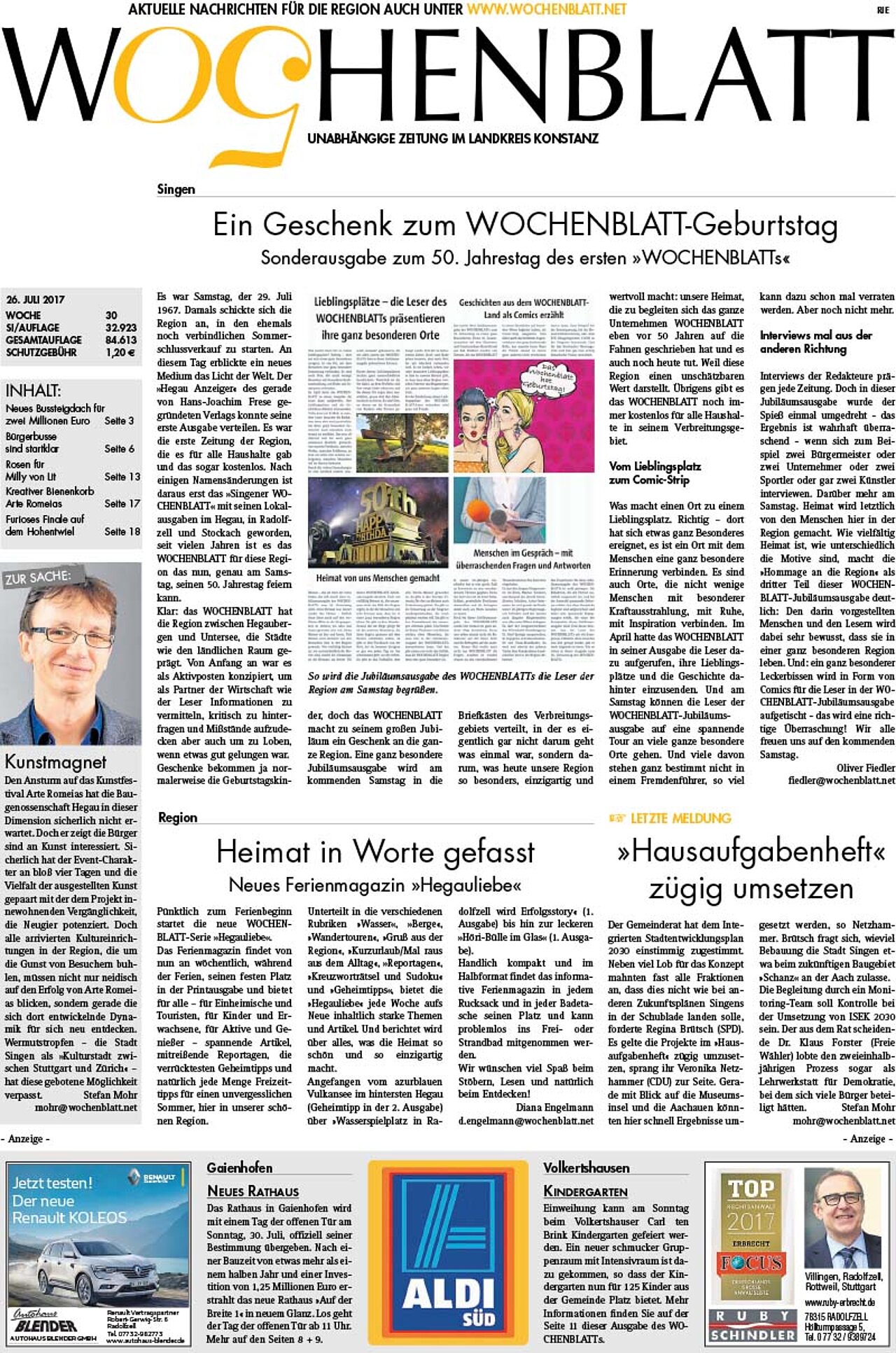 Ausgabe 30 vom 26. Juli 2017