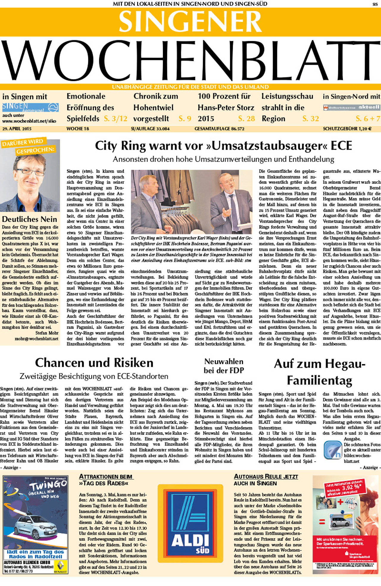 Ausgabe 18 vom 29. April 2015