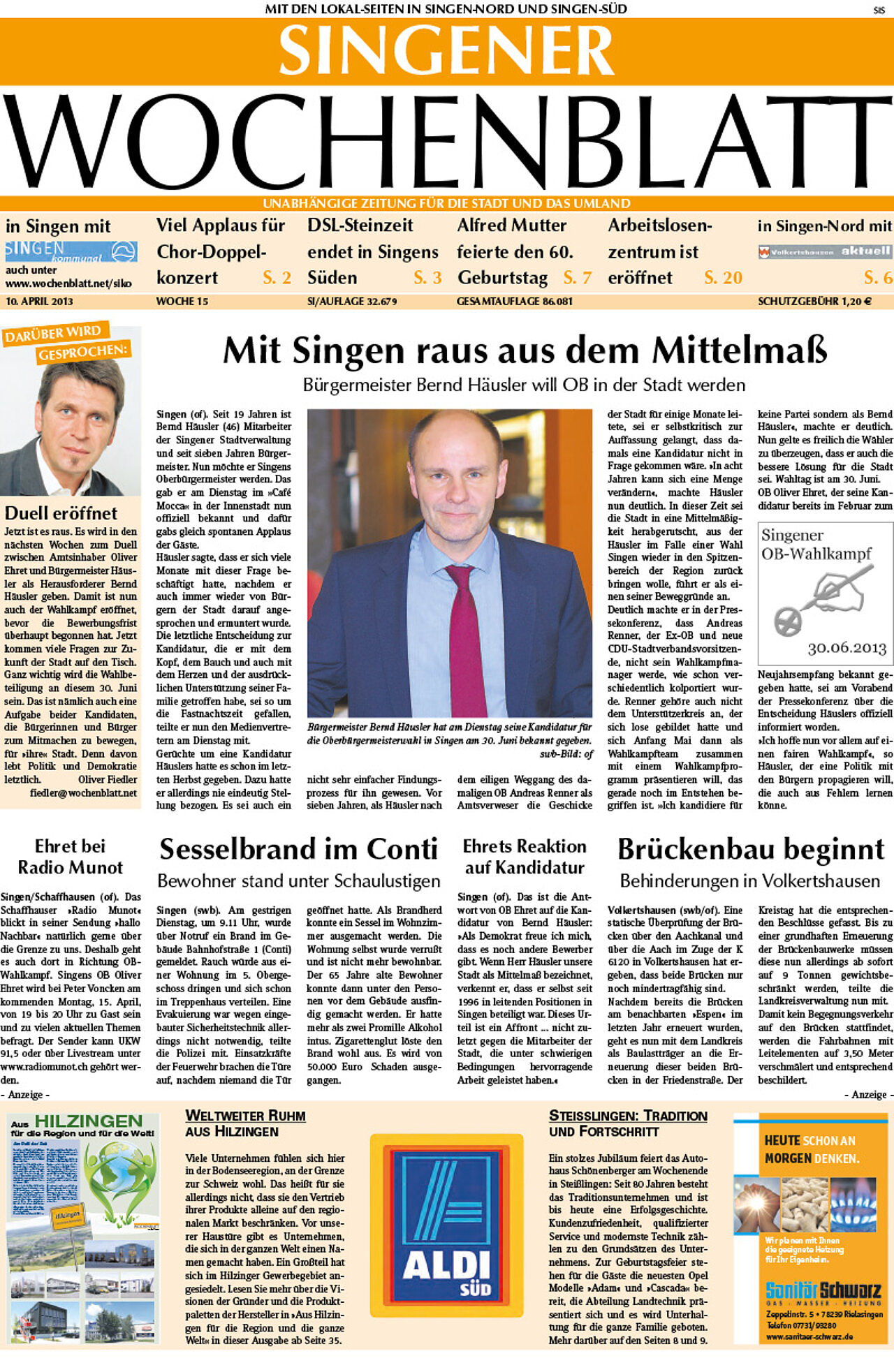 Ausgabe 15 vom 10. April 2013