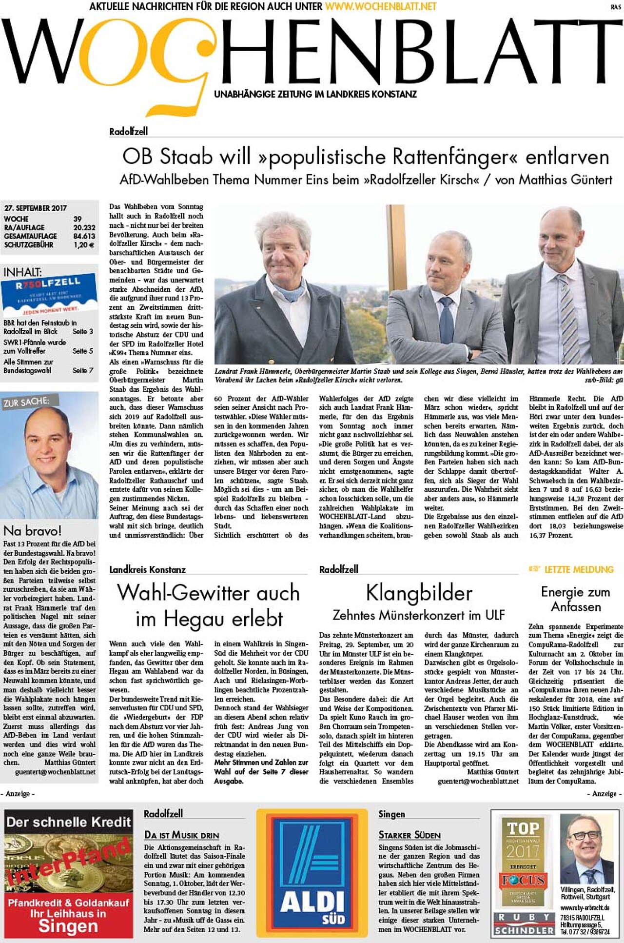 Ausgabe 39 vom 27. September 2017