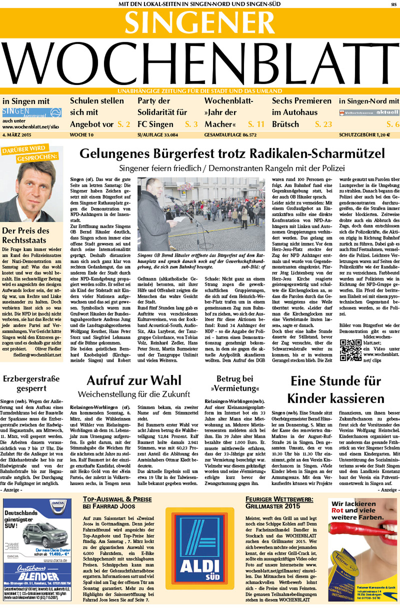 Ausgabe 10 vom 04. März 2015
