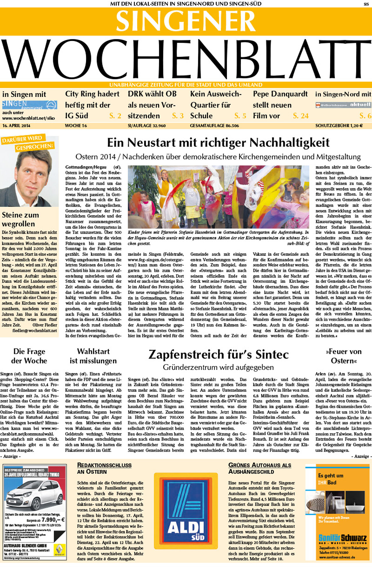 Ausgabe 16 vom 16. April 2014