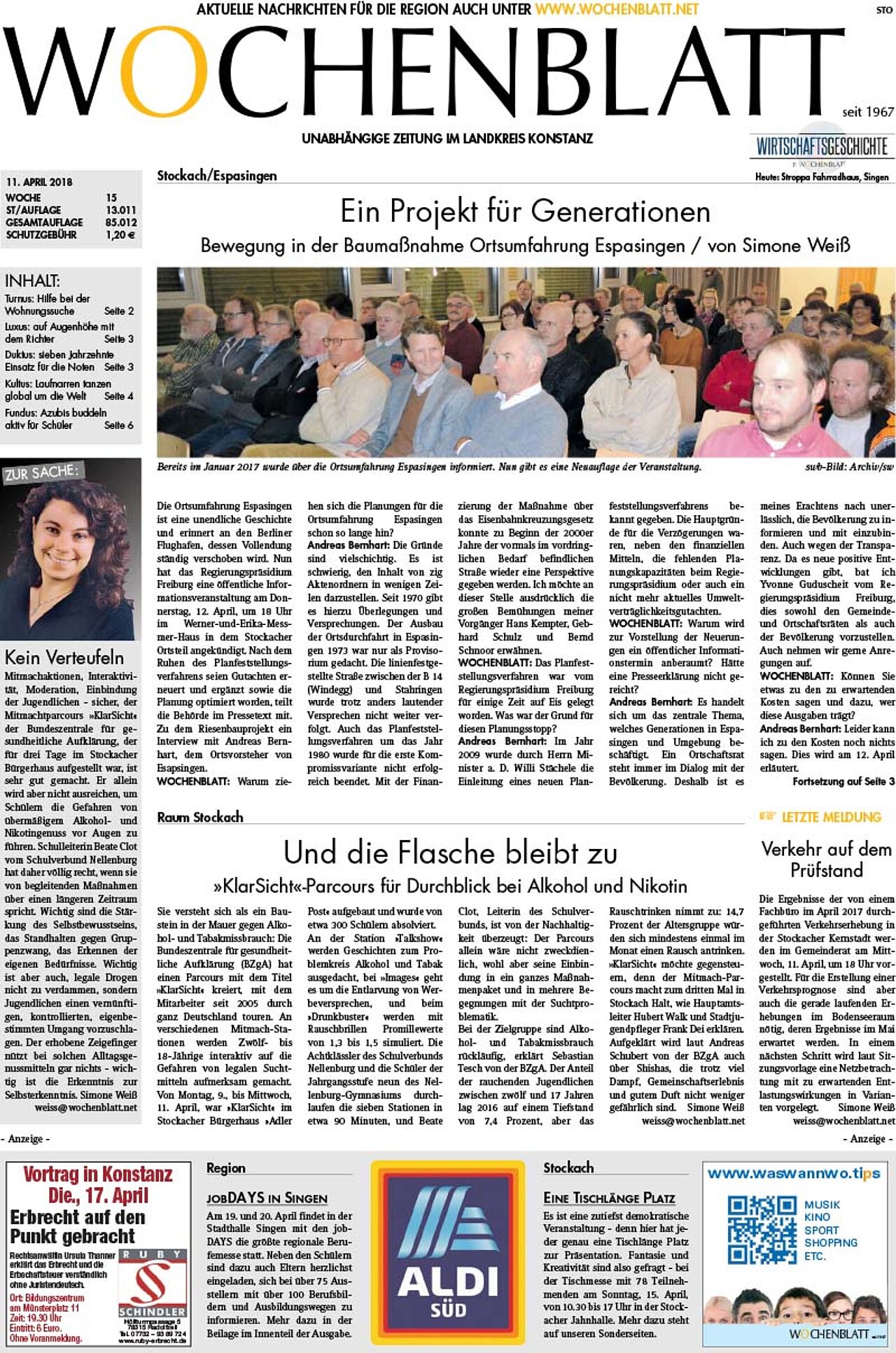 Ausgabe 15 vom 11. April 2018
