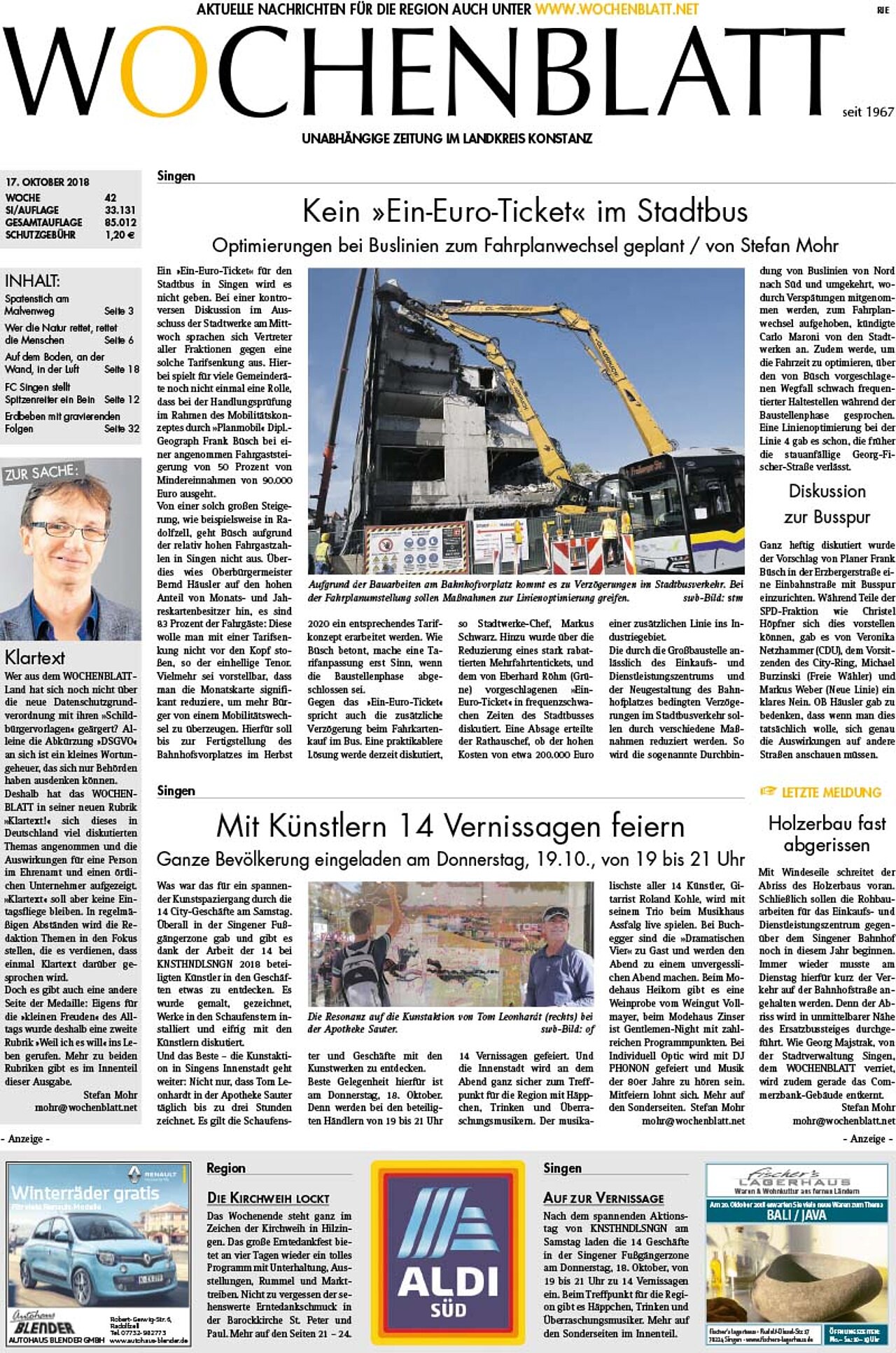 Ausgabe 42 vom 17. Oktober 2018