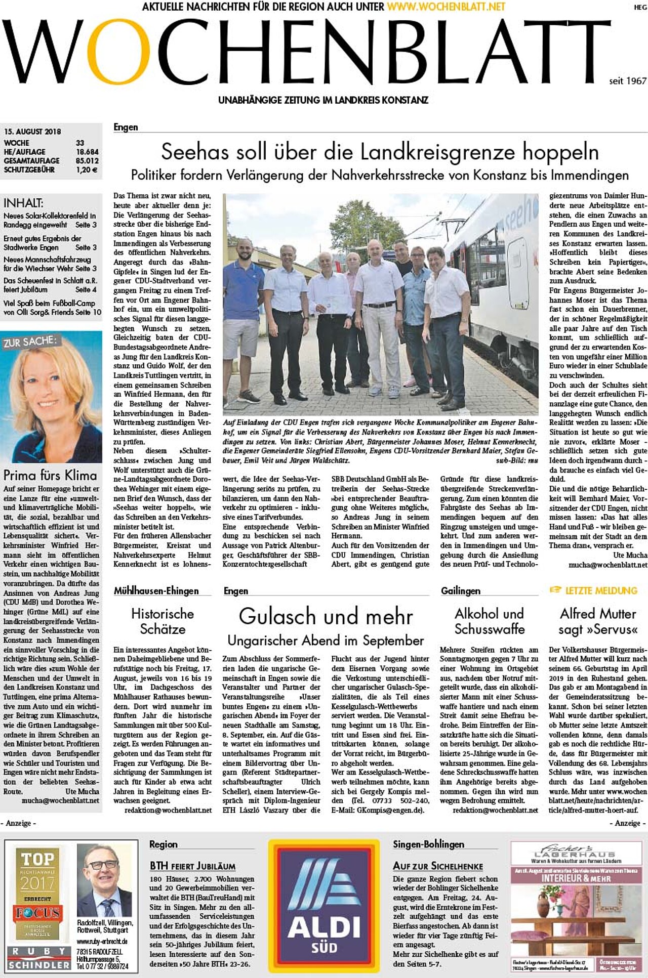 Ausgabe 33 vom 15. August 2018