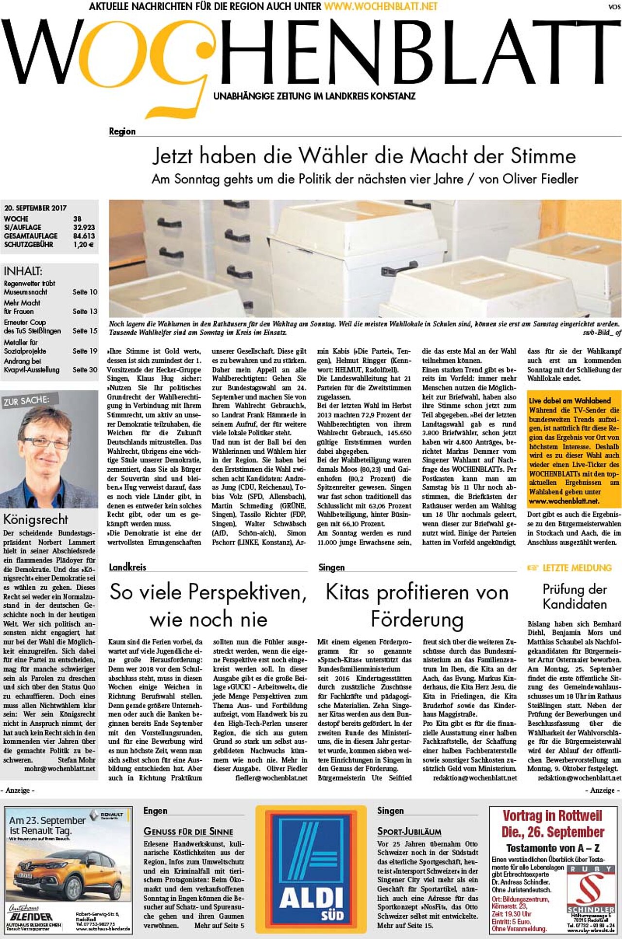 Ausgabe 38 vom 20. September 2017