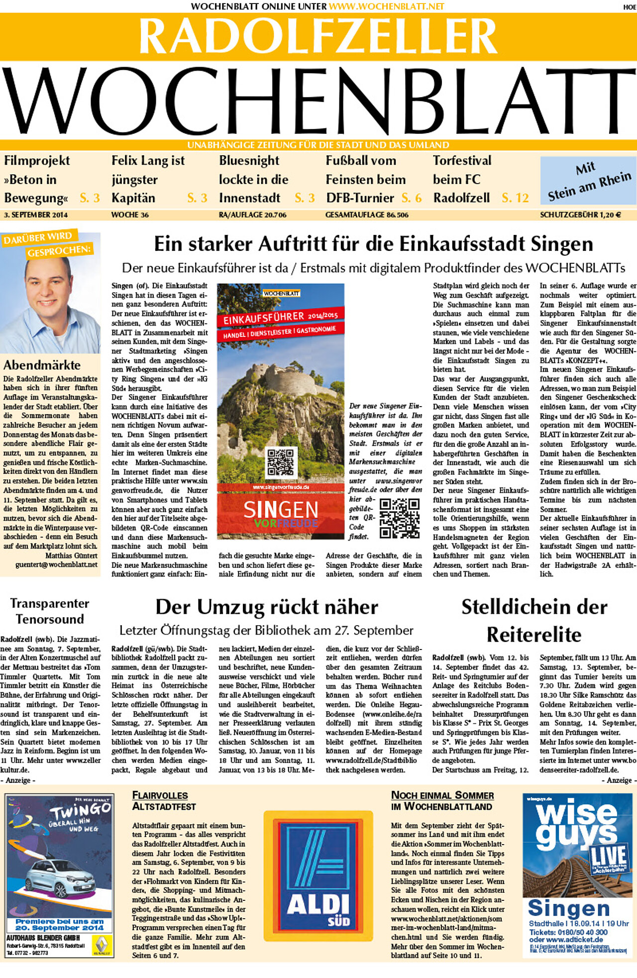 Ausgabe 36 vom 03. September 2014