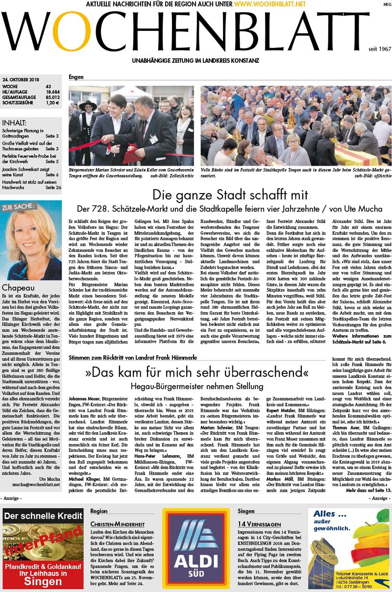 Ausgabe 43 vom 24. Oktober 2018
