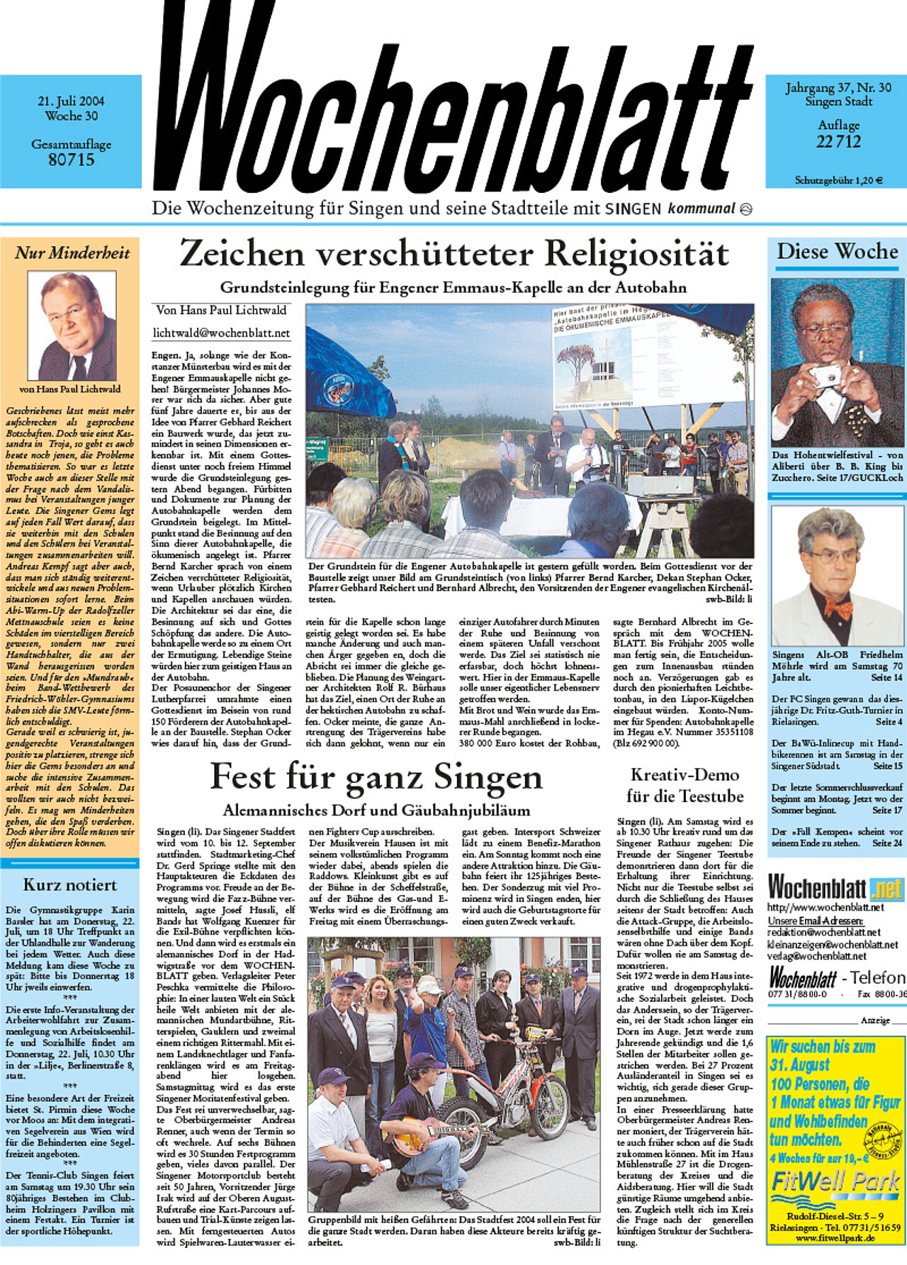 Ausgabe 30 vom 21. Juli 2004