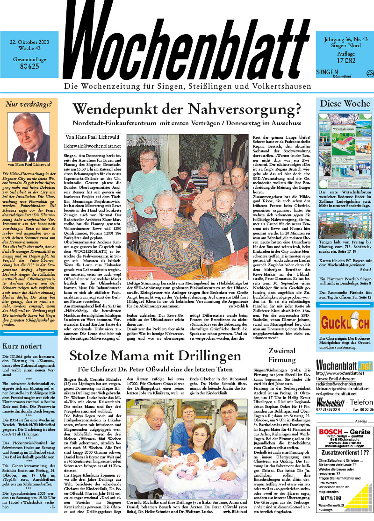 Ausgabe 43 vom 22. Oktober 2003