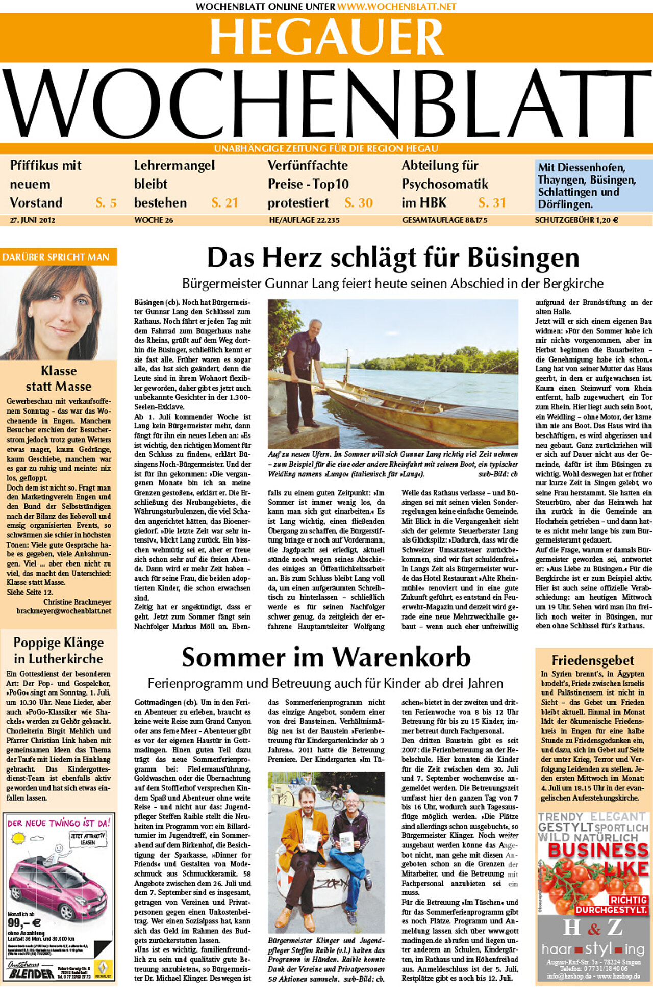 Ausgabe 26 vom 27. Juni 2012