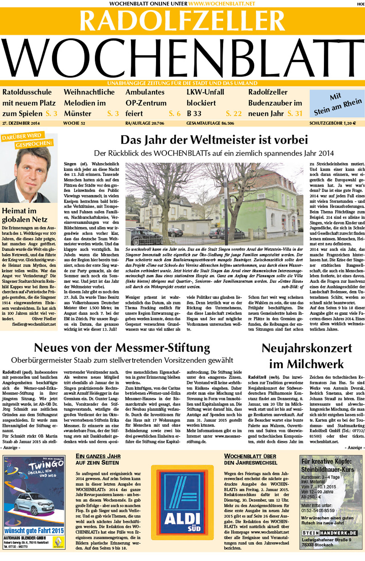 Ausgabe 52 vom 27. Dezember 2014