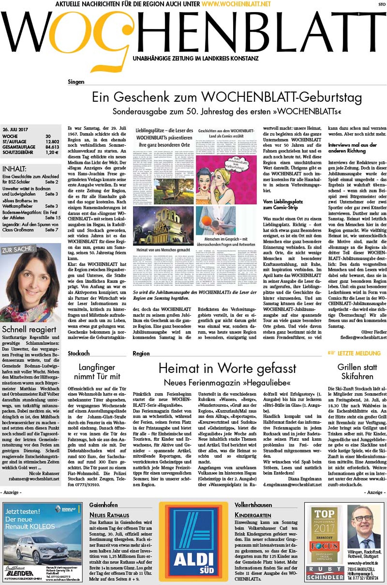 Ausgabe 30 vom 26. Juli 2017
