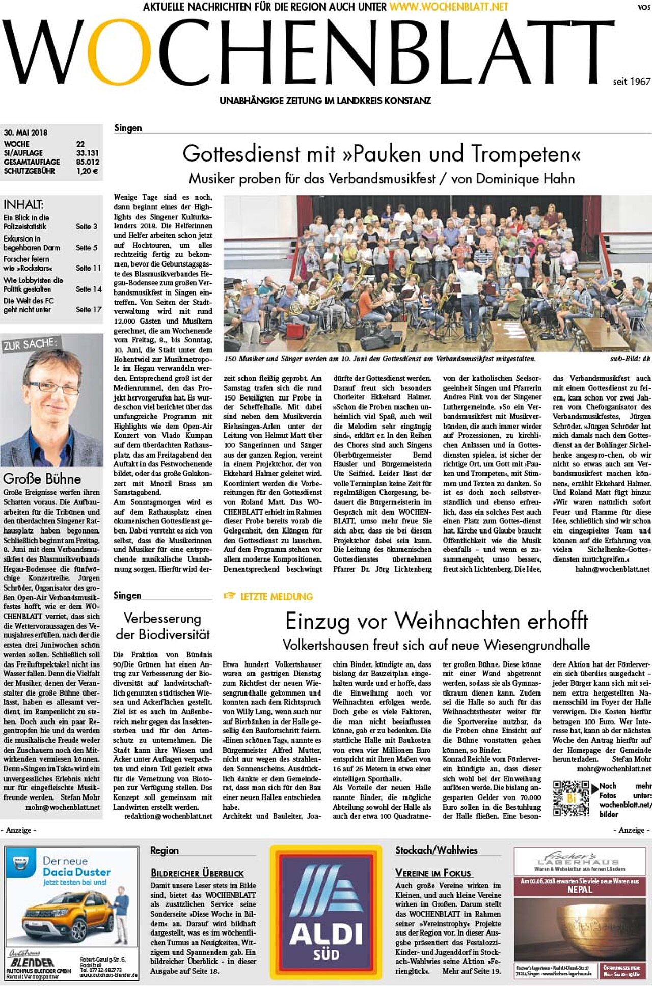 Ausgabe 22 vom 30. Mai 2018