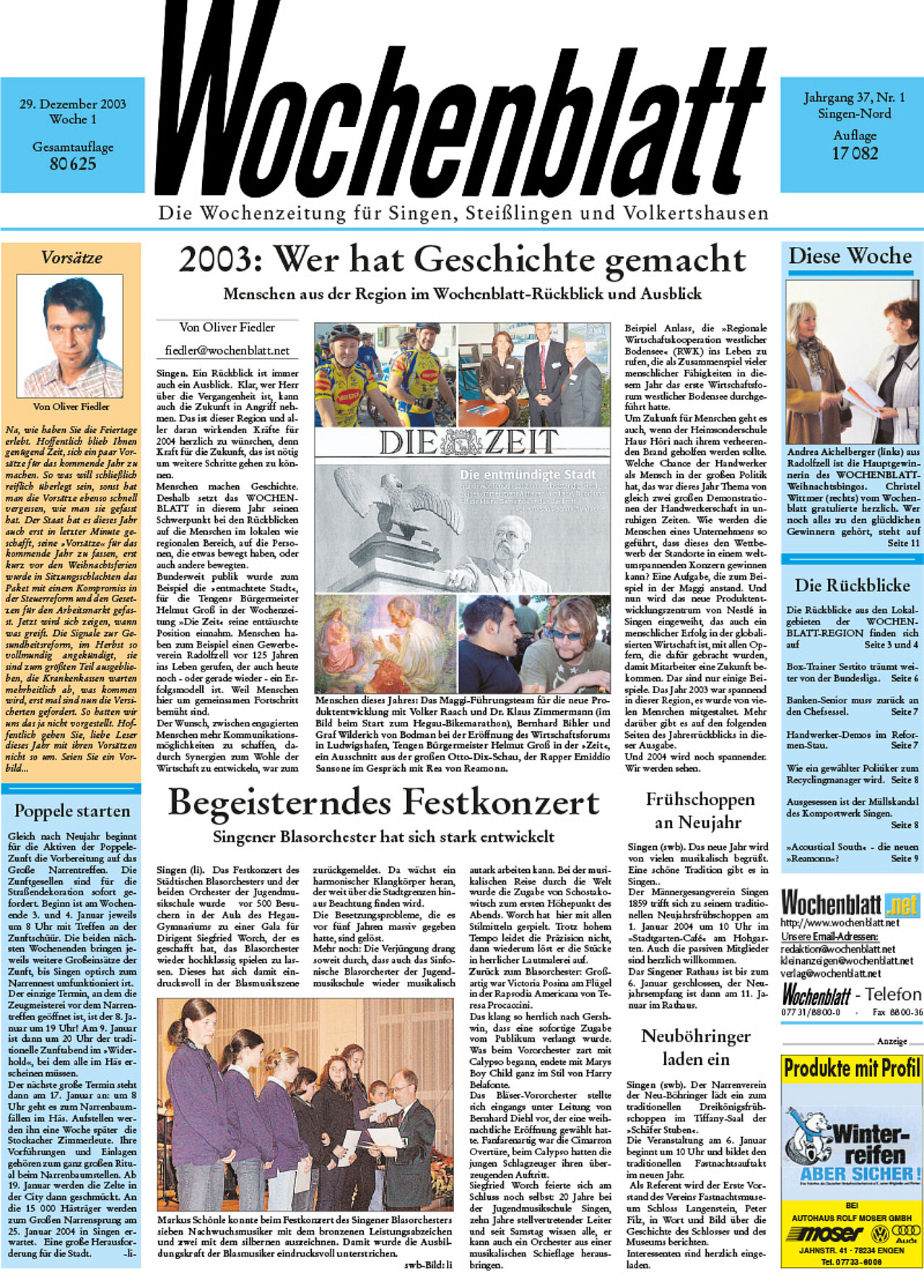 Ausgabe 01 vom 29. Dezember 2003