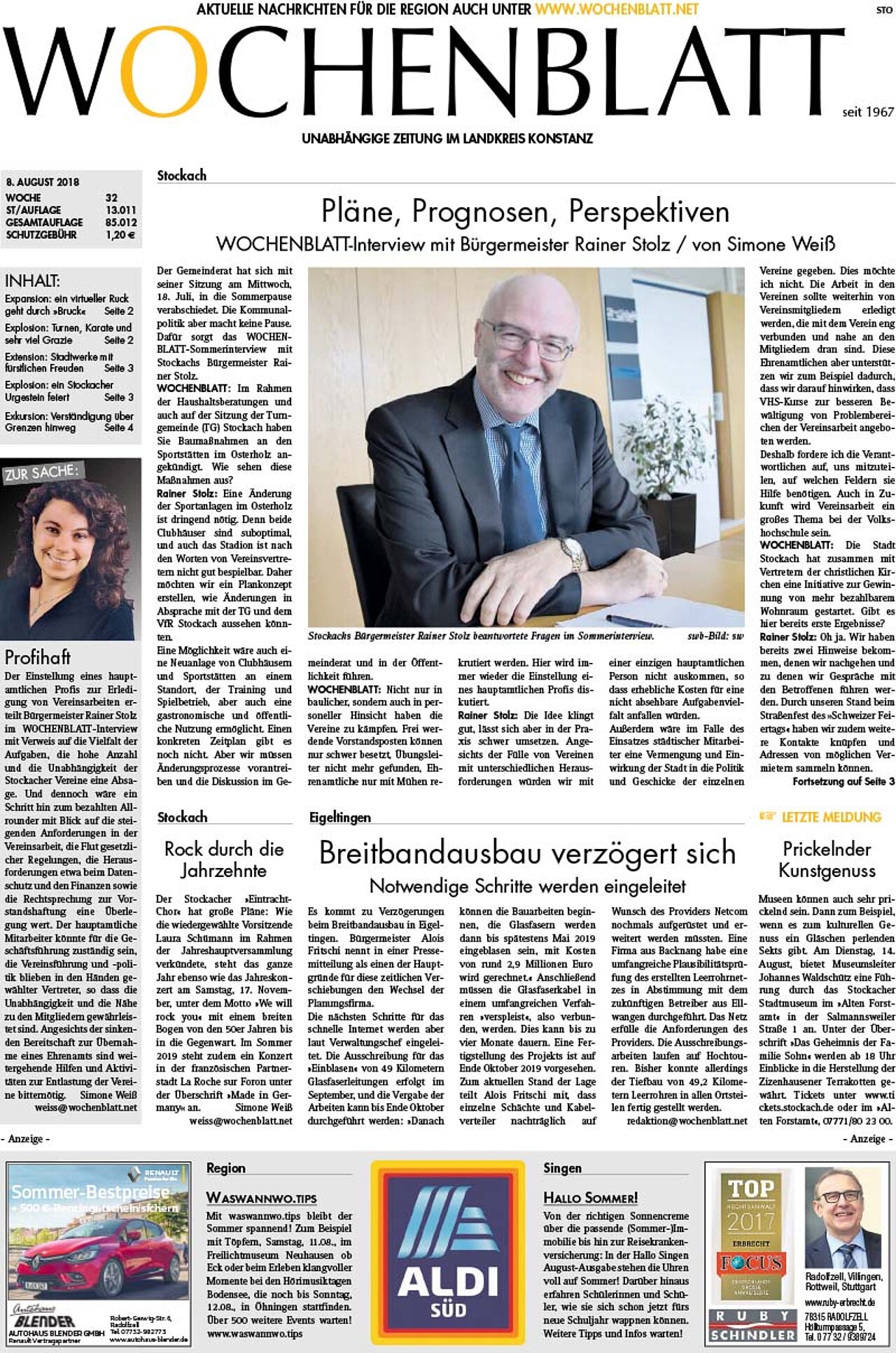 Ausgabe 32 vom 08. August 2018