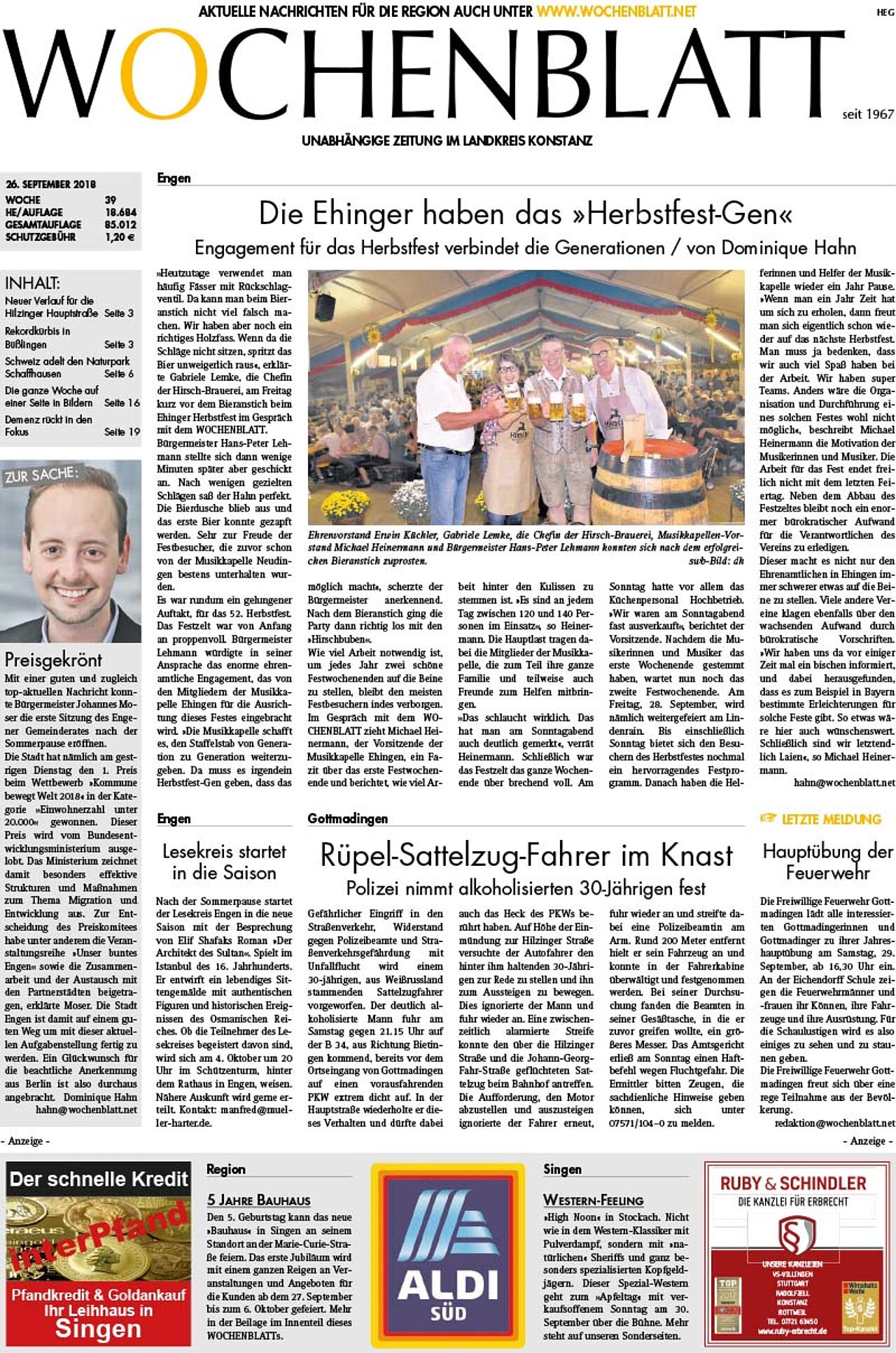 Ausgabe 39 vom 26. September 2018