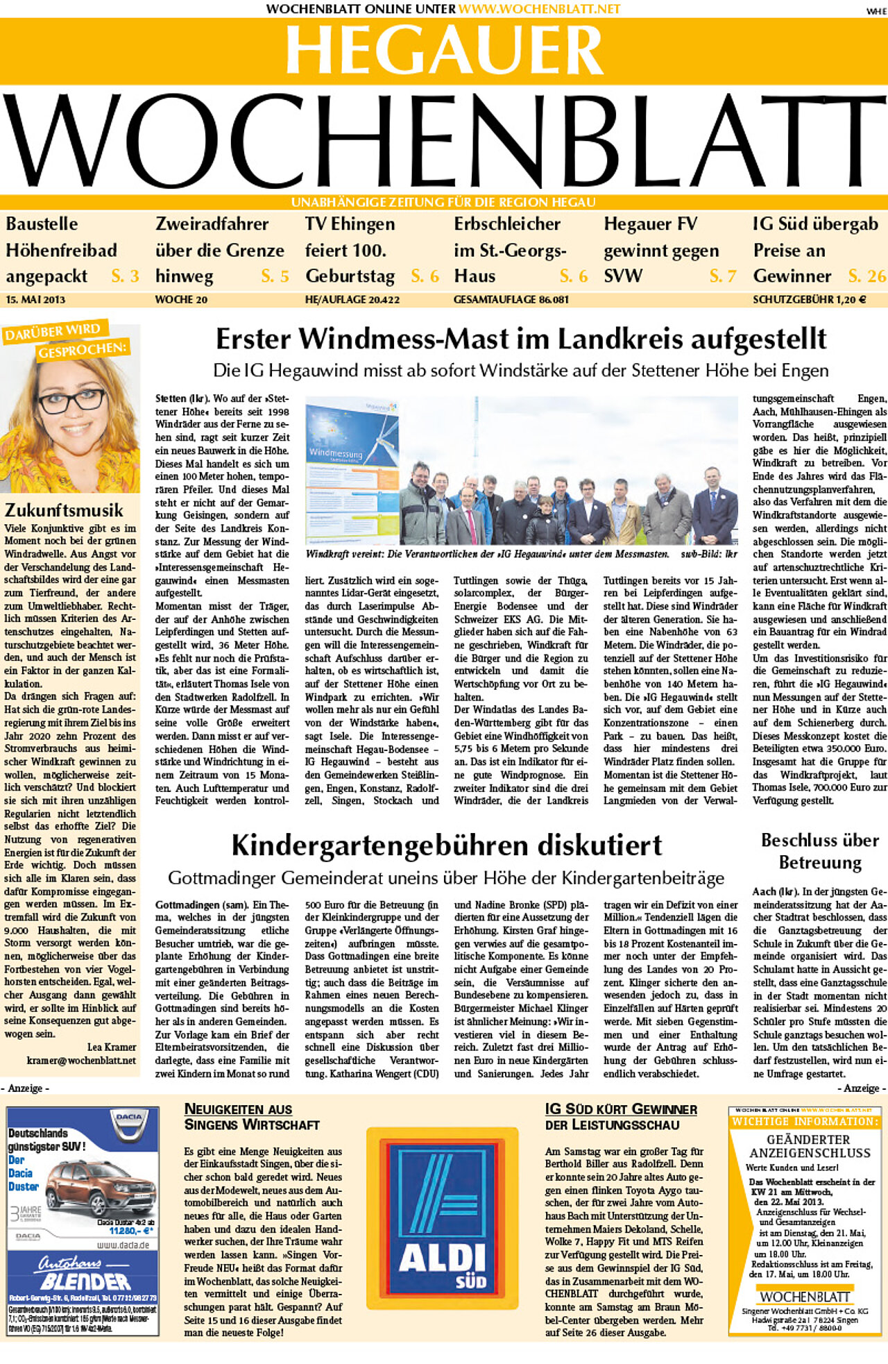Ausgabe 20 vom 15. Mai 2013