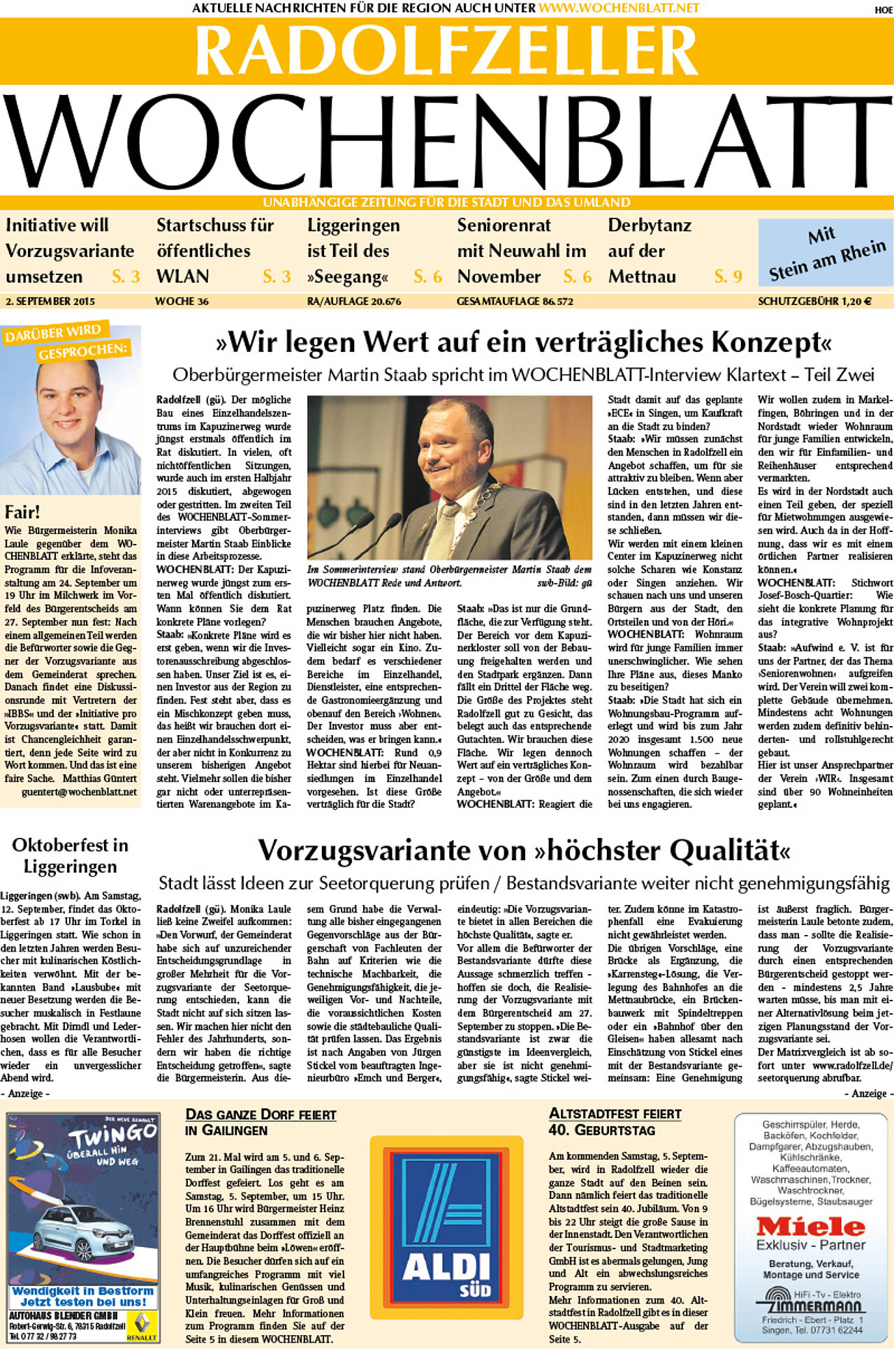 Ausgabe 36 vom 02. September 2015