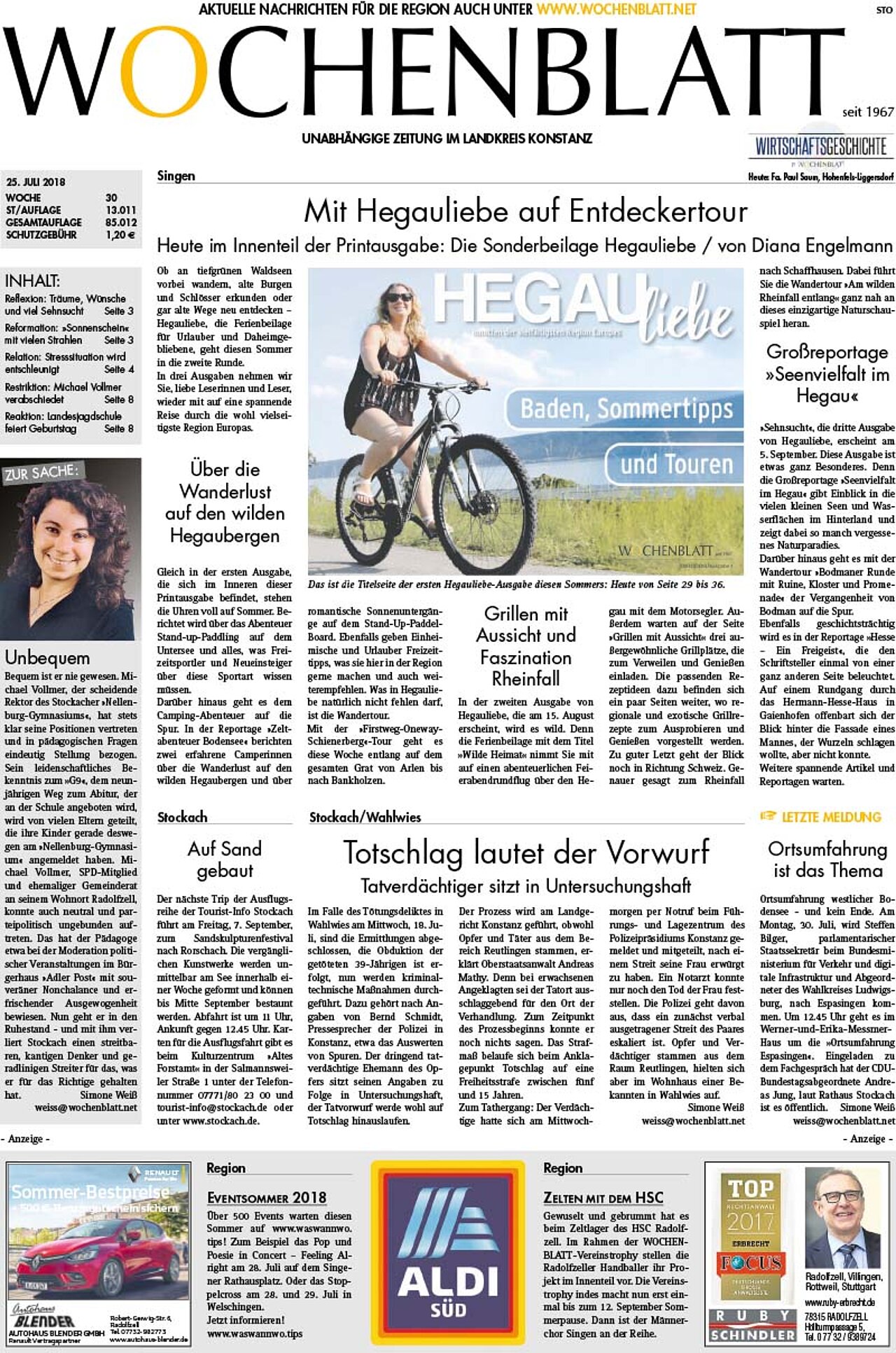 Ausgabe 30 vom 25. Juli 2018