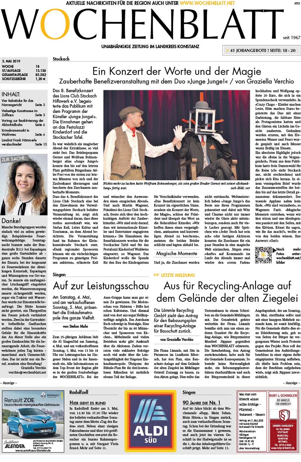 Ausgabe 18 vom 02. Mai 2019