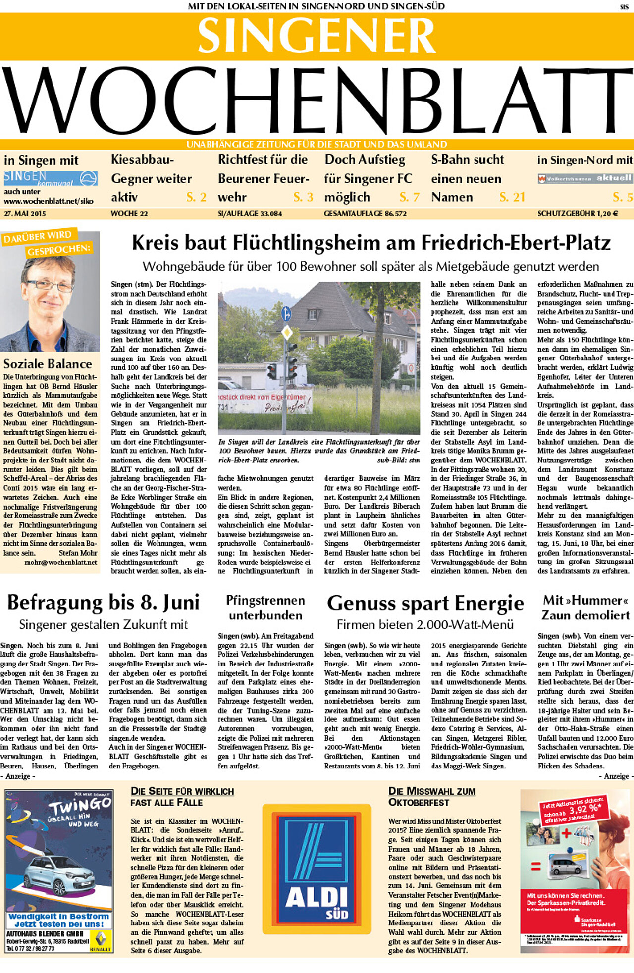 Ausgabe 22 vom 27. Mai 2015