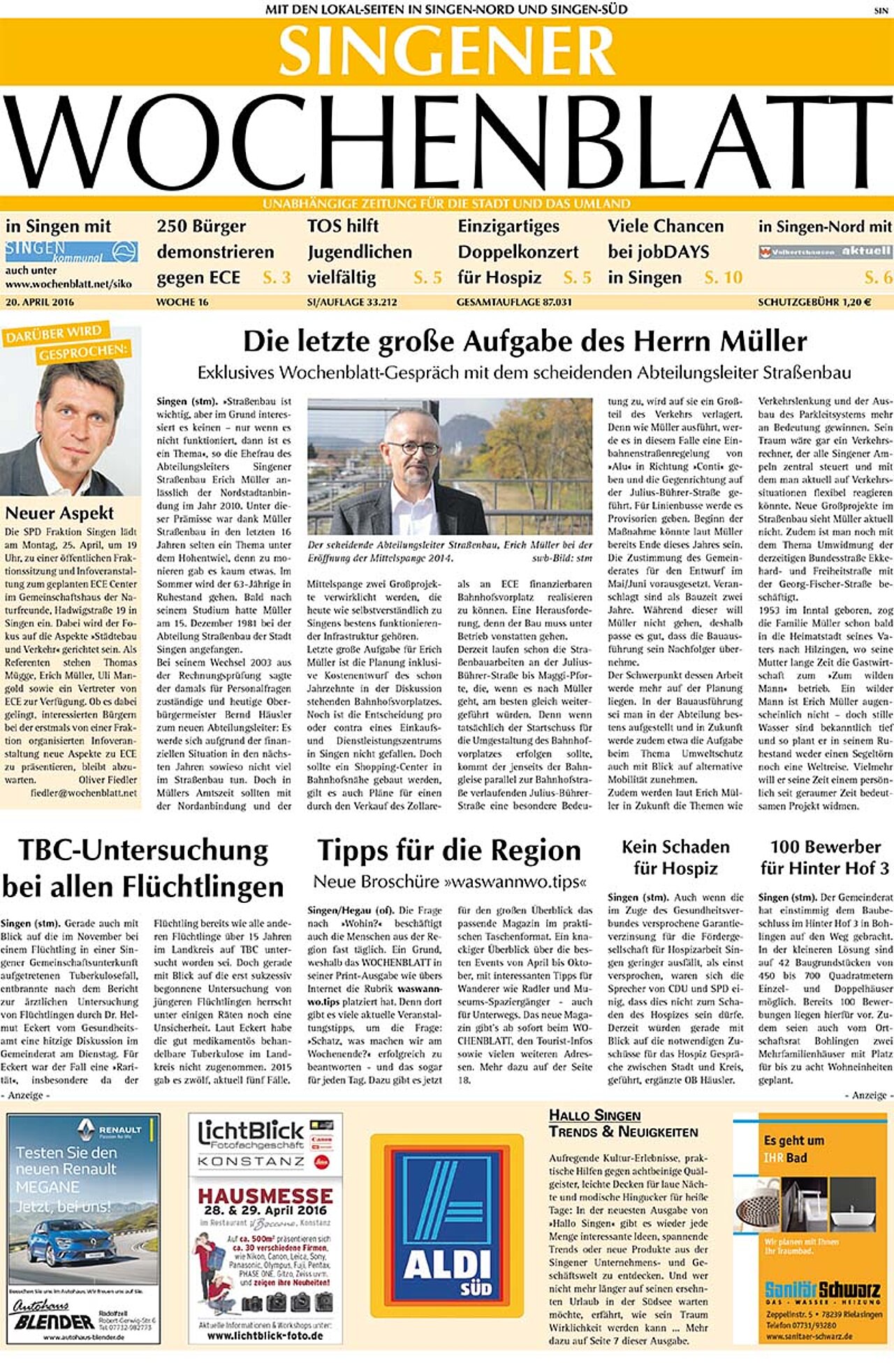 Ausgabe 16 vom 20. April 2016