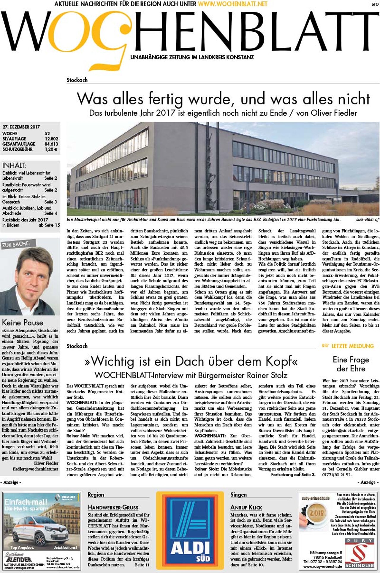 Ausgabe 52 vom 27. Dezember 2017