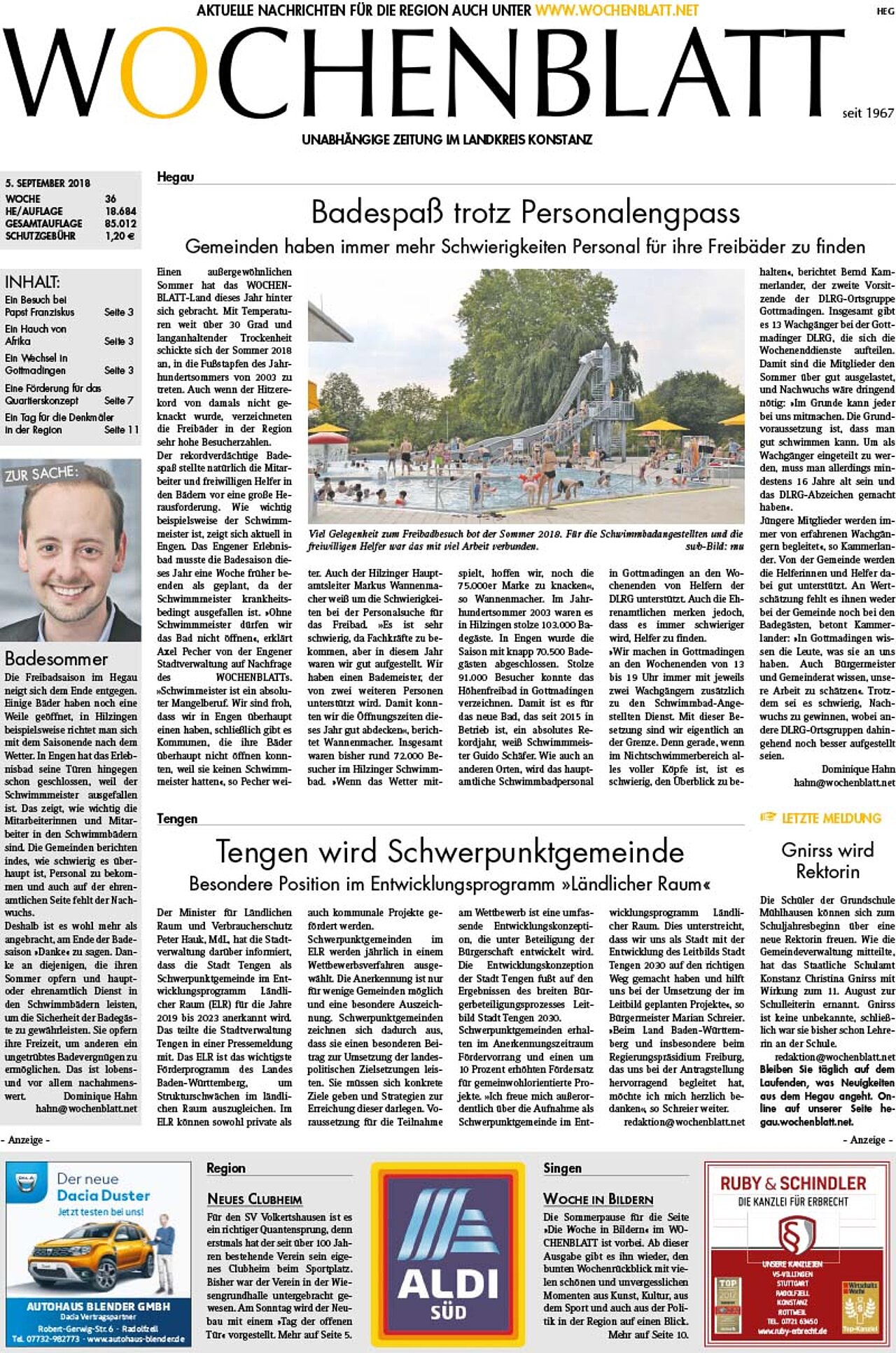 Ausgabe 36 vom 05. September 2018